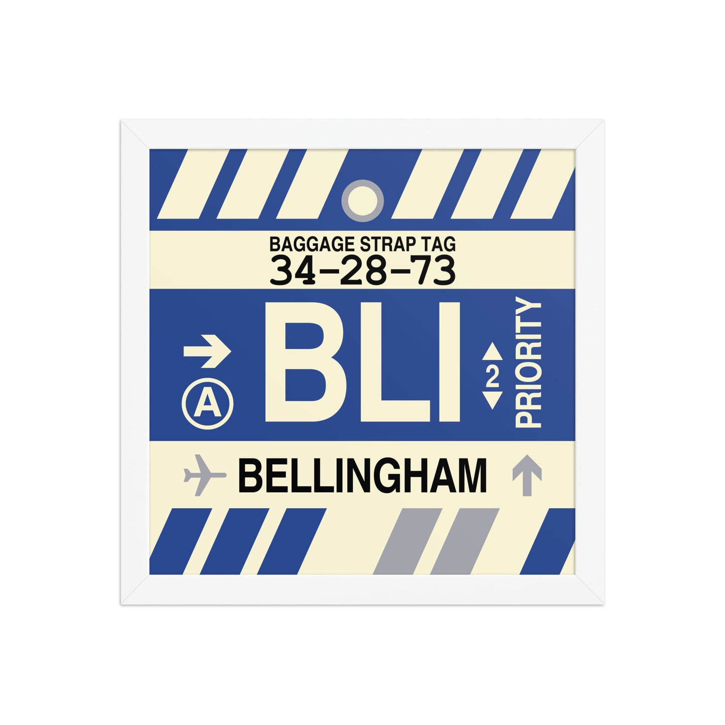 BLI Bellingham Framed Print • Jet Age Baggage Tag Design • YHM Designs - Image 12