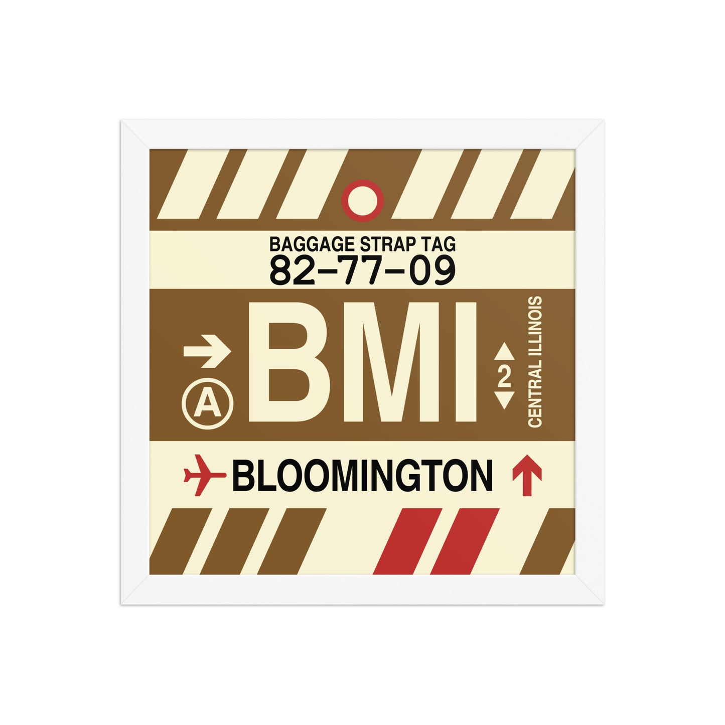 BMI Bloomington Framed Print • Jet Age Baggage Tag Design • YHM Designs - Image 12
