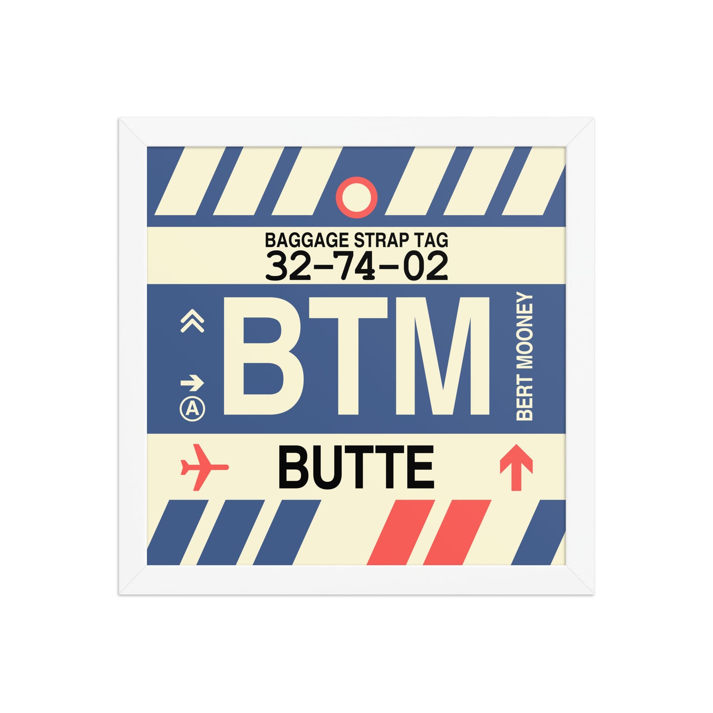 BTM Butte Framed Print • Jet Age Baggage Tag Design • YHM Designs - Image 12