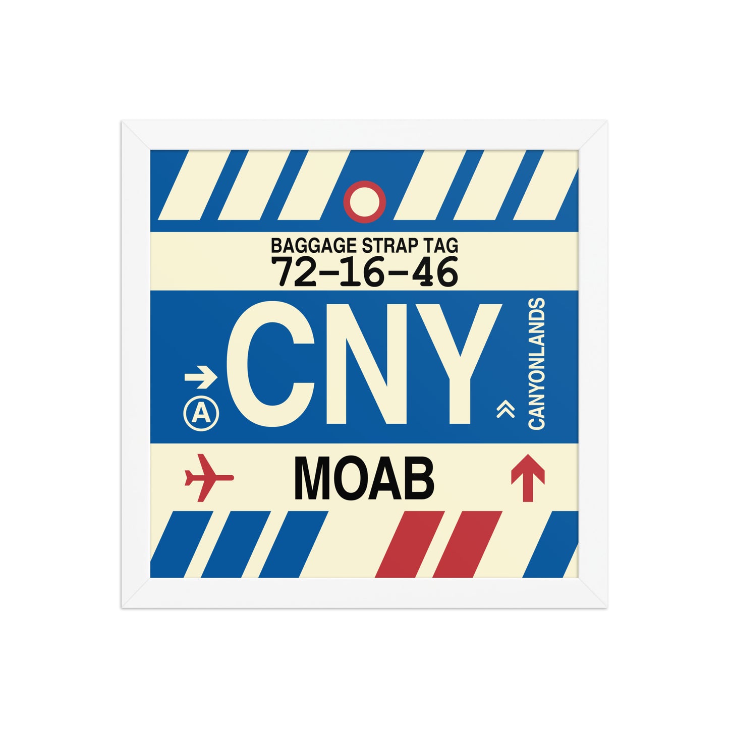 CNY Moab Framed Print • Jet Age Baggage Tag Design • YHM Designs - Image 12