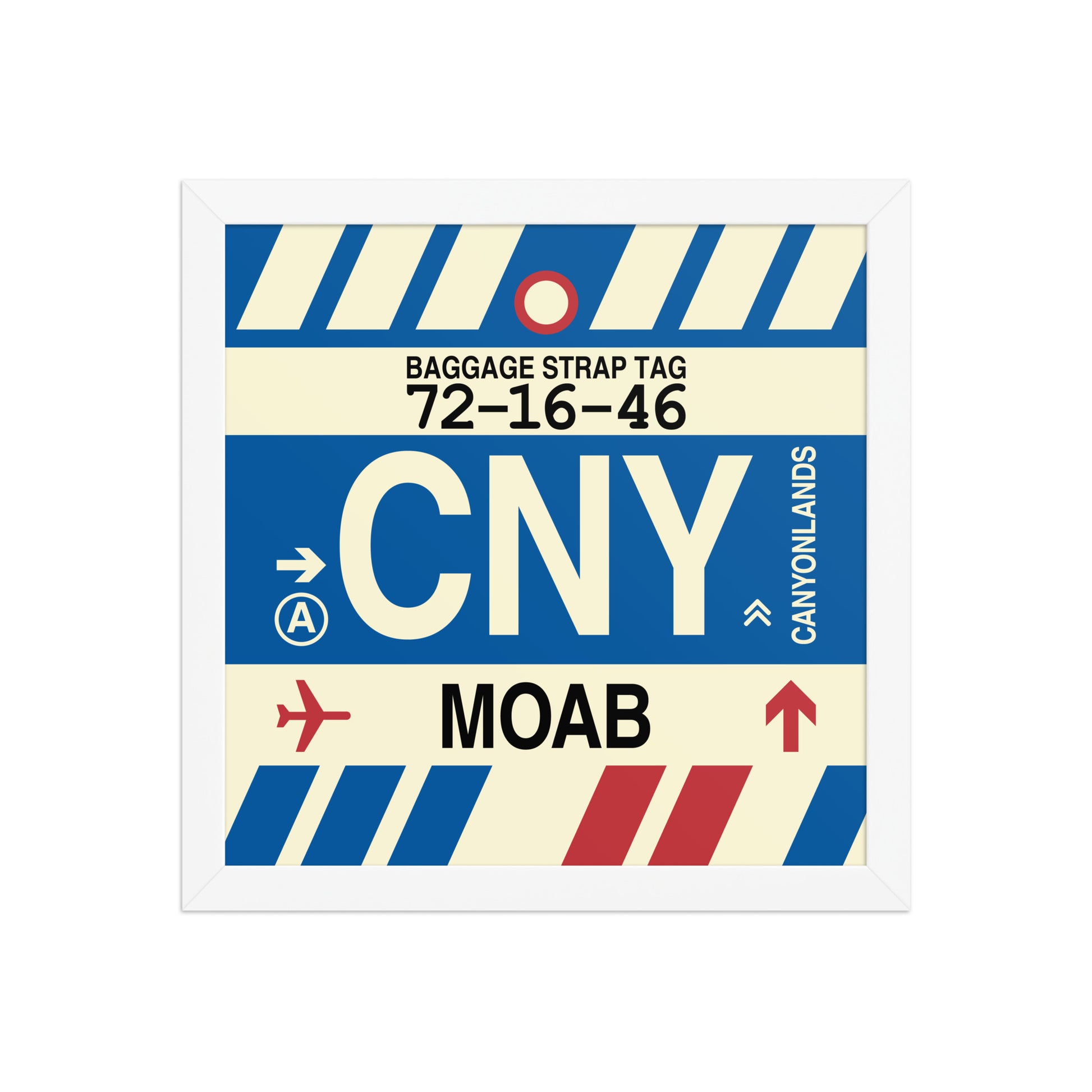 CNY Moab Framed Print • Jet Age Baggage Tag Design • YHM Designs - Image 12