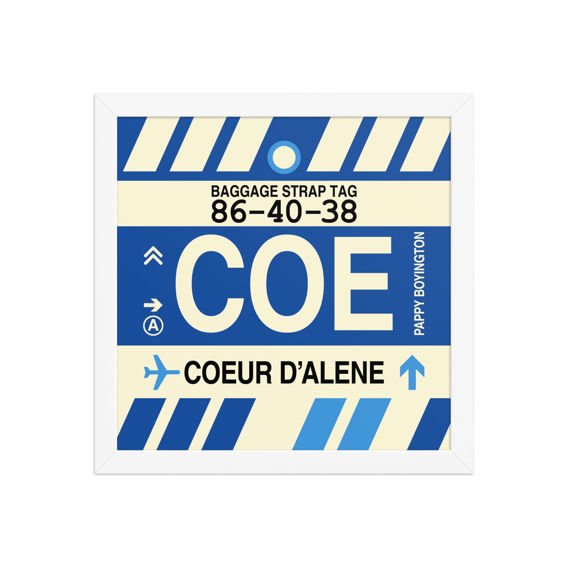 COE Coeur D'Alene Framed Print • Jet Age Baggage Tag Design • YHM Designs - Image 12