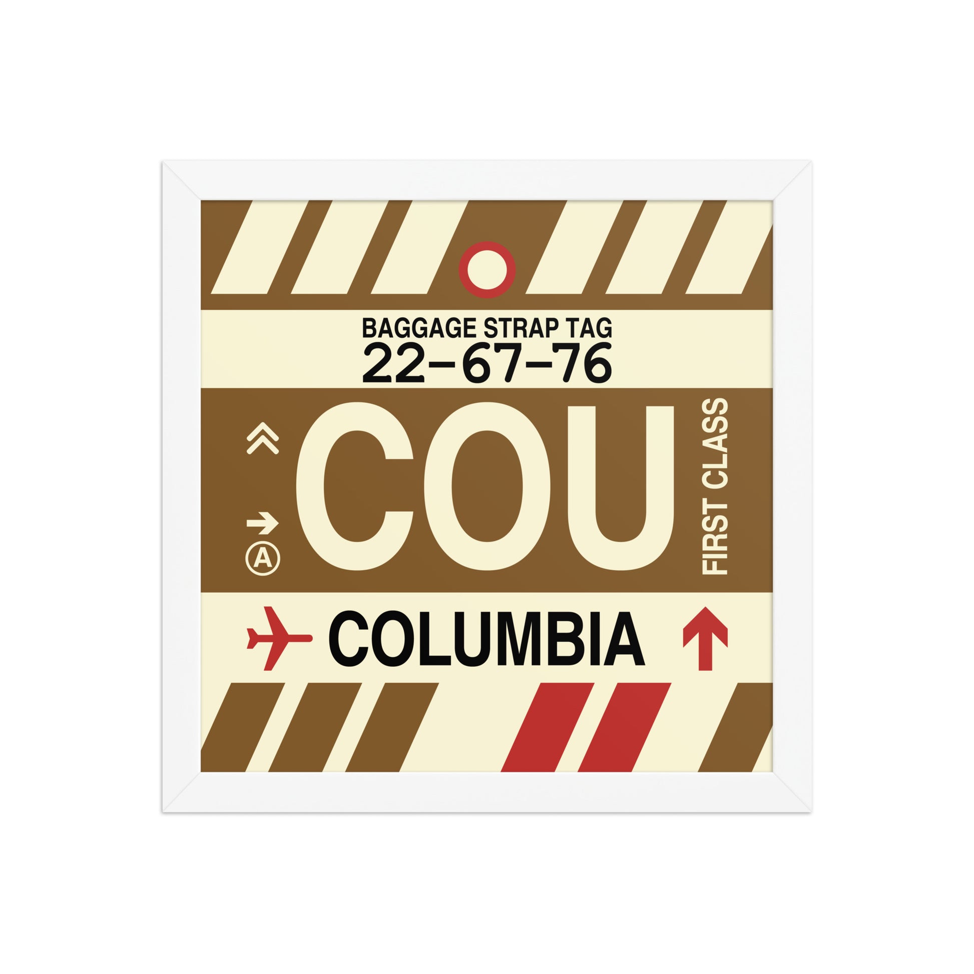 COU Columbia Framed Print • Jet Age Baggage Tag Design • YHM Designs - Image 12