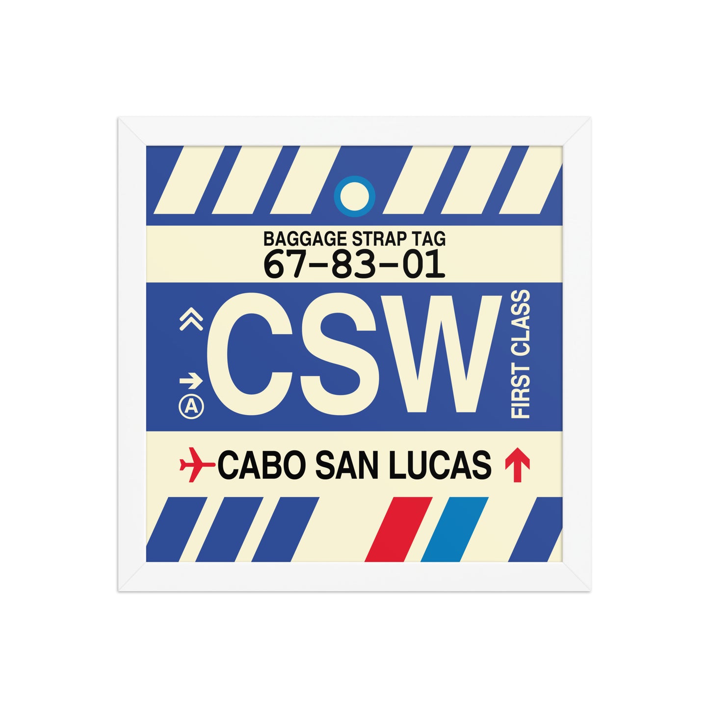 CSW Cabo San Lucas Framed Print • Jet Age Baggage Tag Design • YHM Designs - Image 12