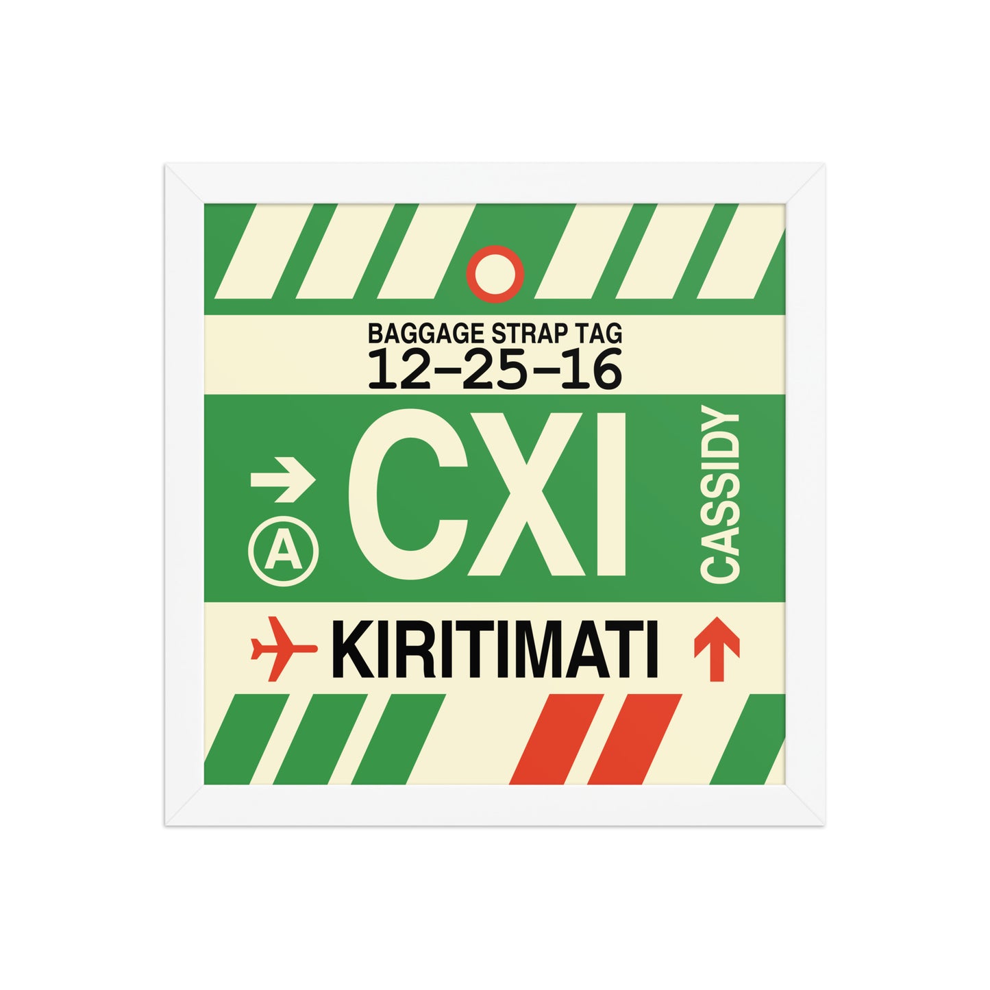CXI Kiritimati Framed Print • Jet Age Baggage Tag Design • YHM Designs - Image 12