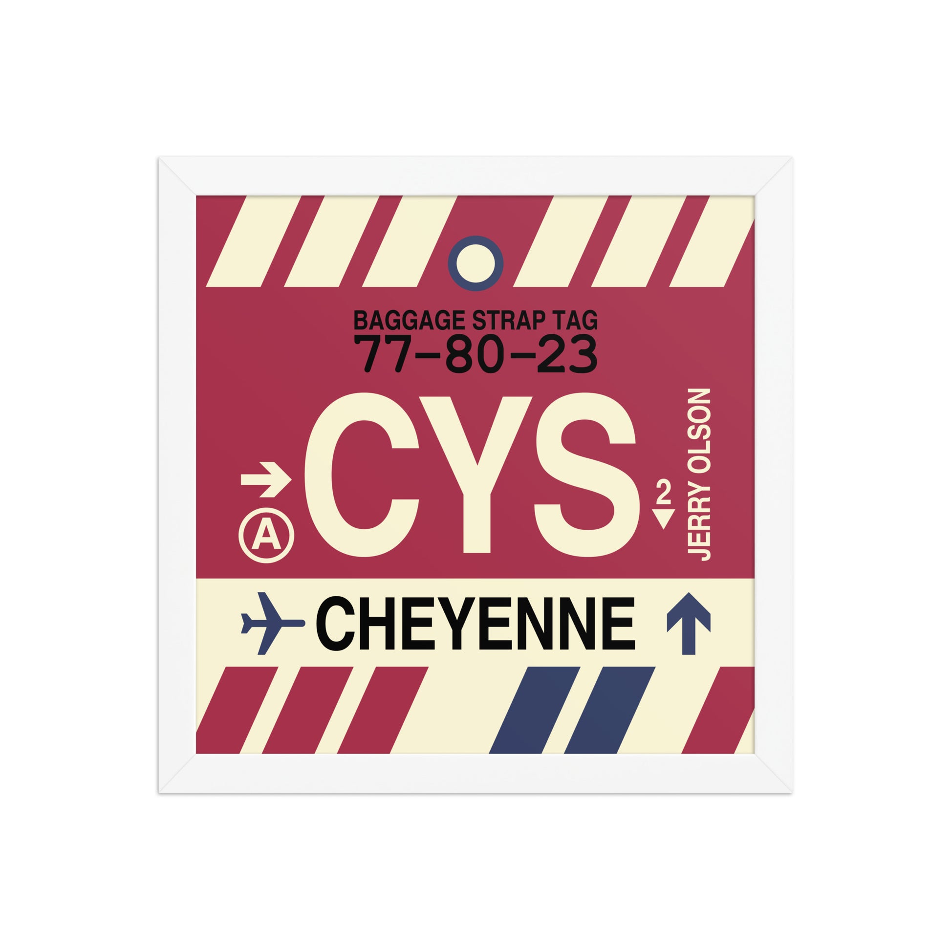 CYS Cheyenne Framed Print • Jet Age Baggage Tag Design • YHM Designs - Image 12