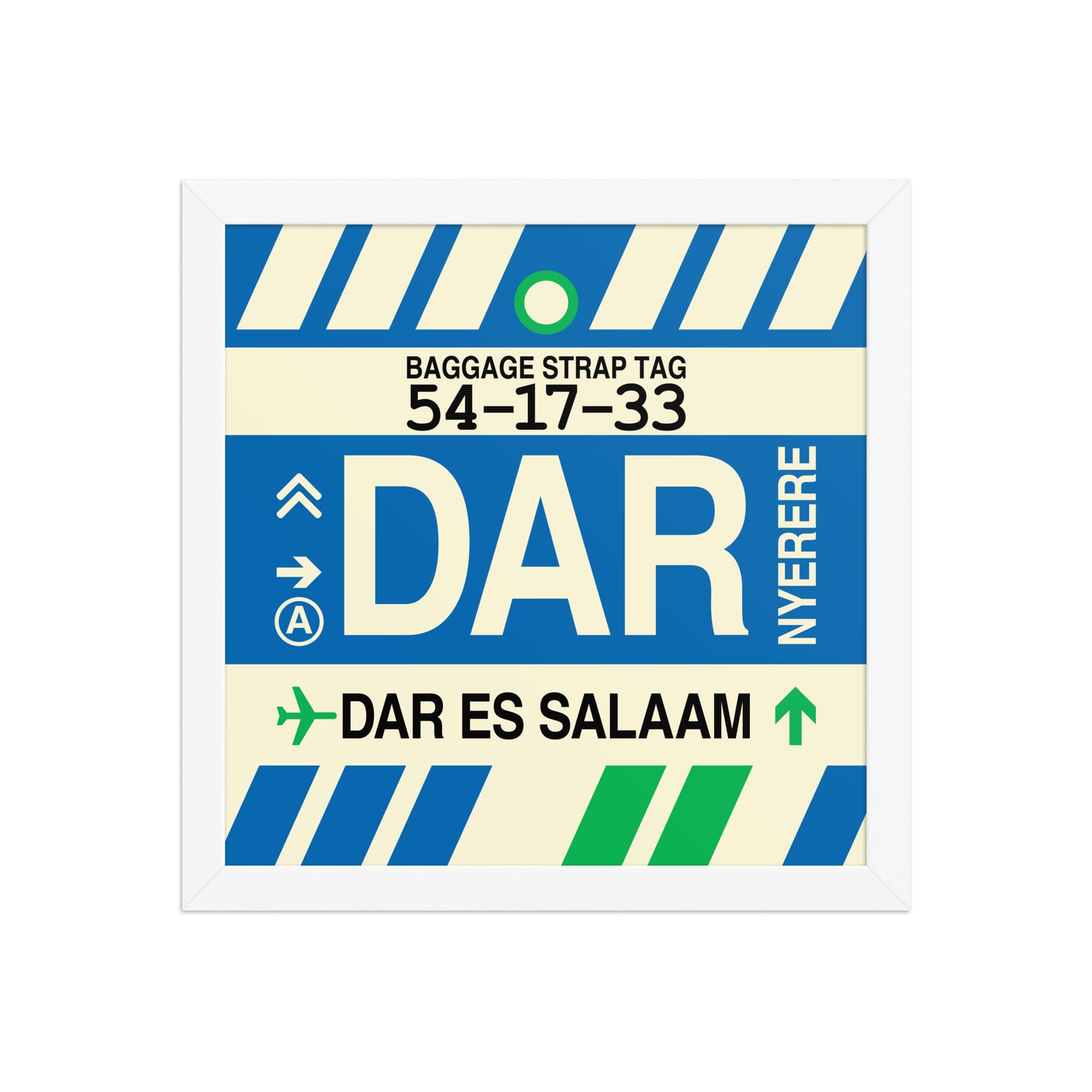DAR Dar es Salaam Framed Print • Jet Age Baggage Tag Design • YHM Designs - Image 12