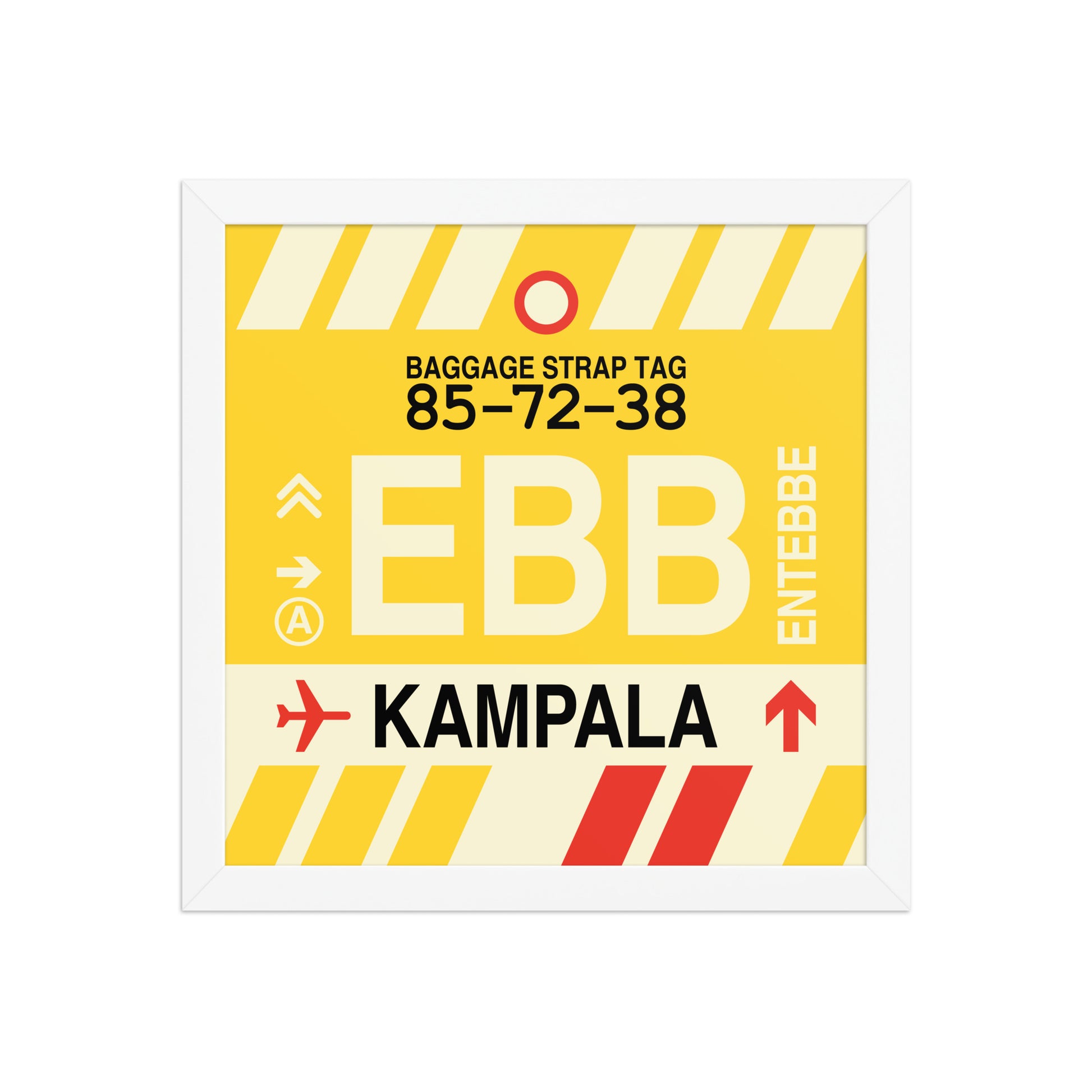 EBB Kampala Framed Print • Jet Age Baggage Tag Design • YHM Designs - Image 12
