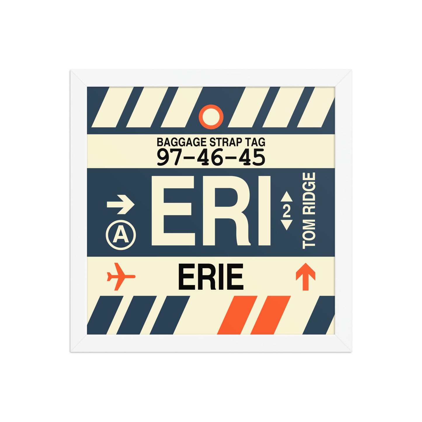 ERI Erie Framed Print • Jet Age Baggage Tag Design • YHM Designs - Image 12