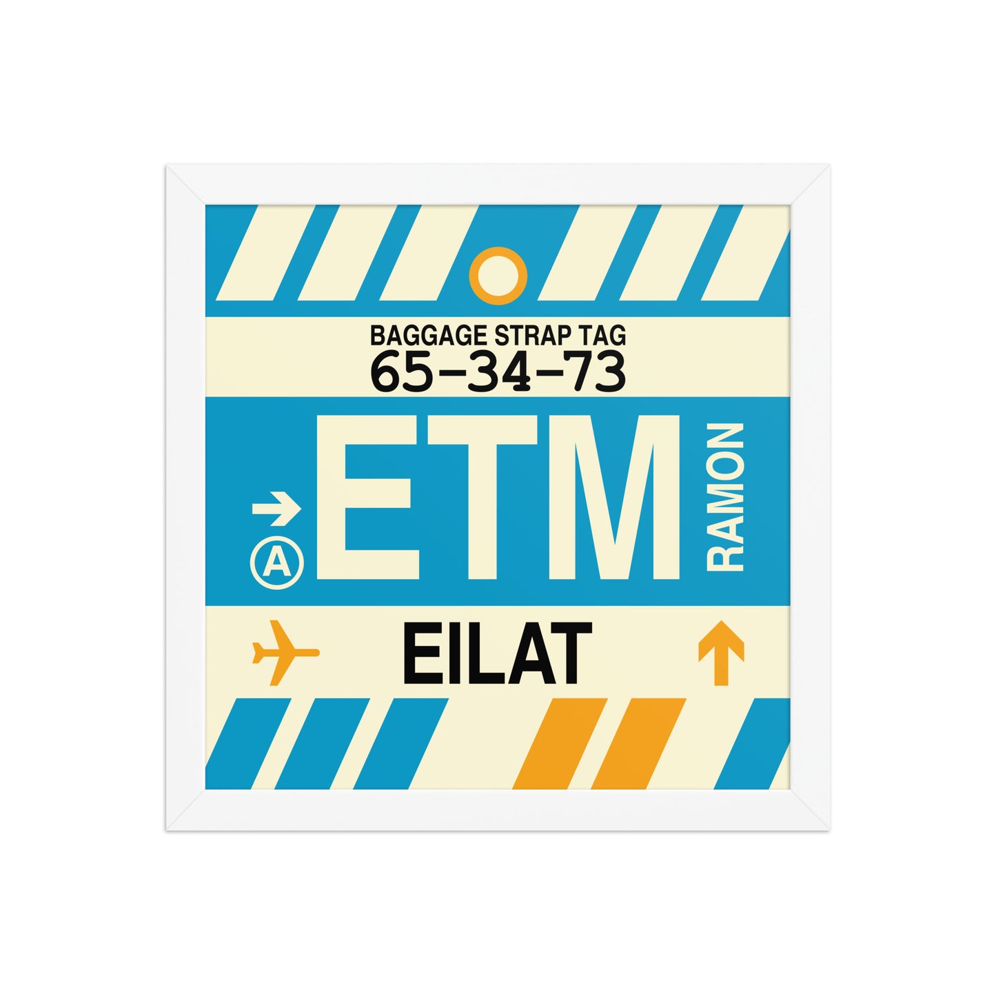ETM Eilat Framed Print • Jet Age Baggage Tag Design • YHM Designs - Image 12