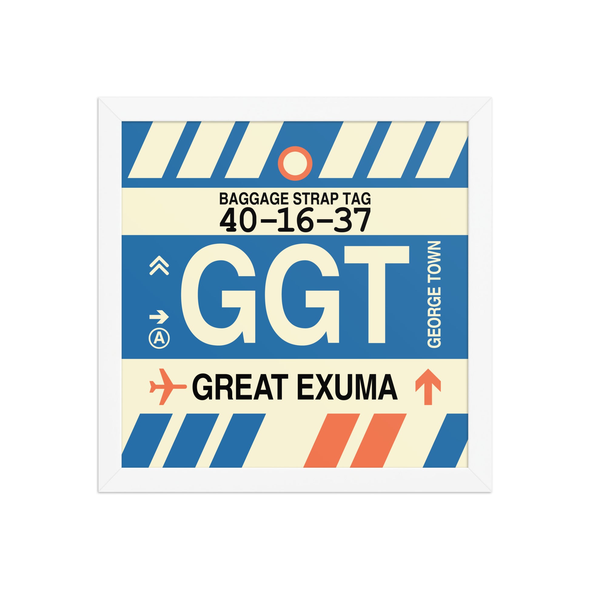 GGT Great Exuma Framed Print • Jet Age Baggage Tag Design • YHM Designs - Image 12