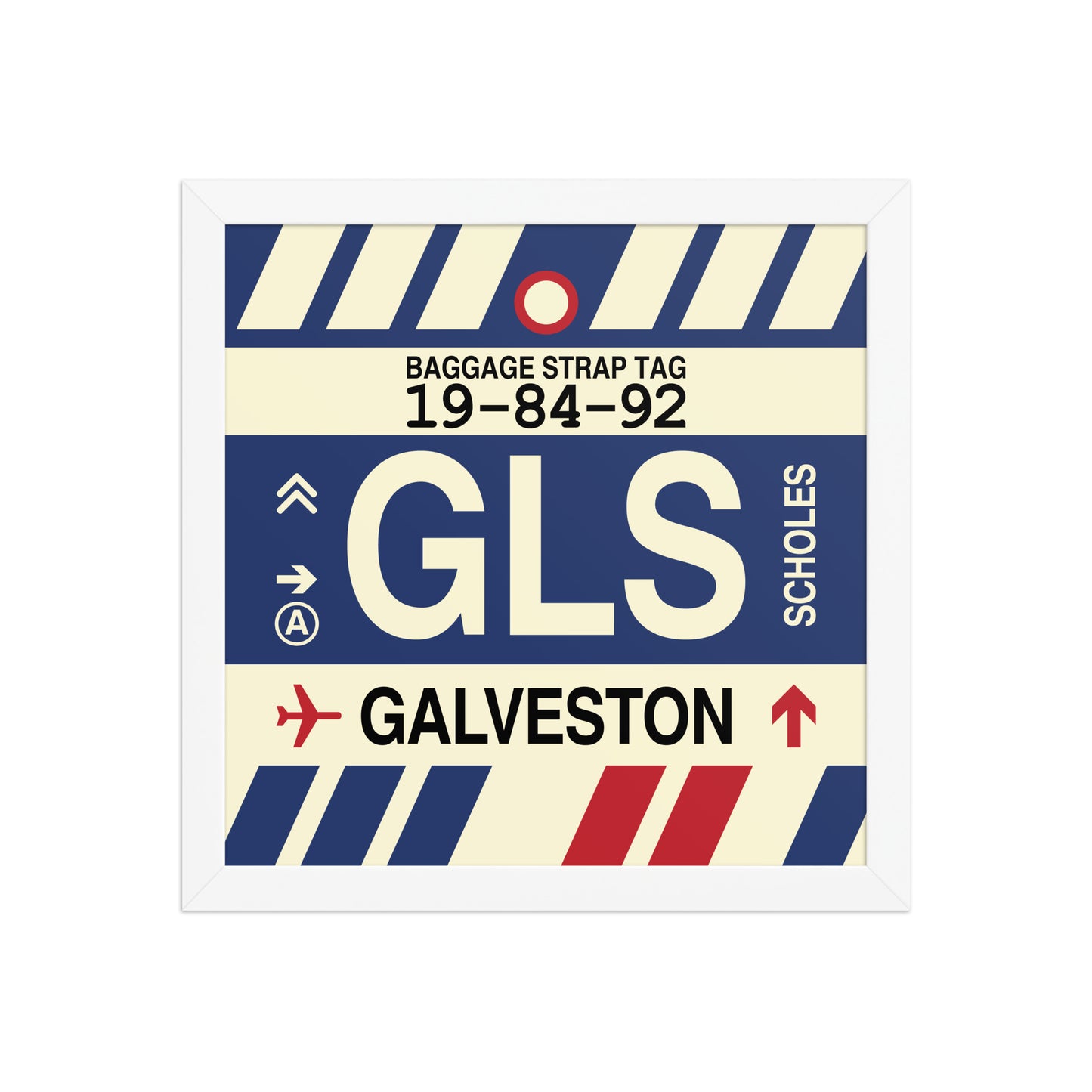GLS Galveston Framed Print • Jet Age Baggage Tag Design • YHM Designs - Image 12