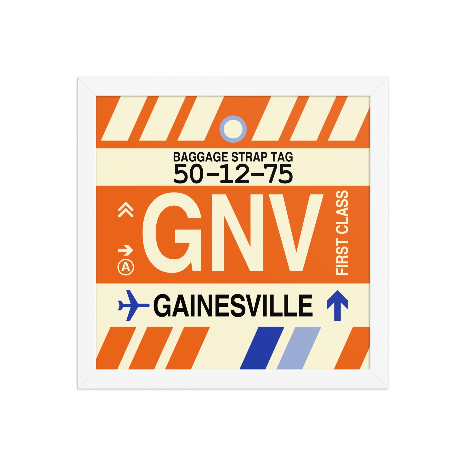 GNV Gainesville Framed Print • Jet Age Baggage Tag Design • YHM Designs - Image 12