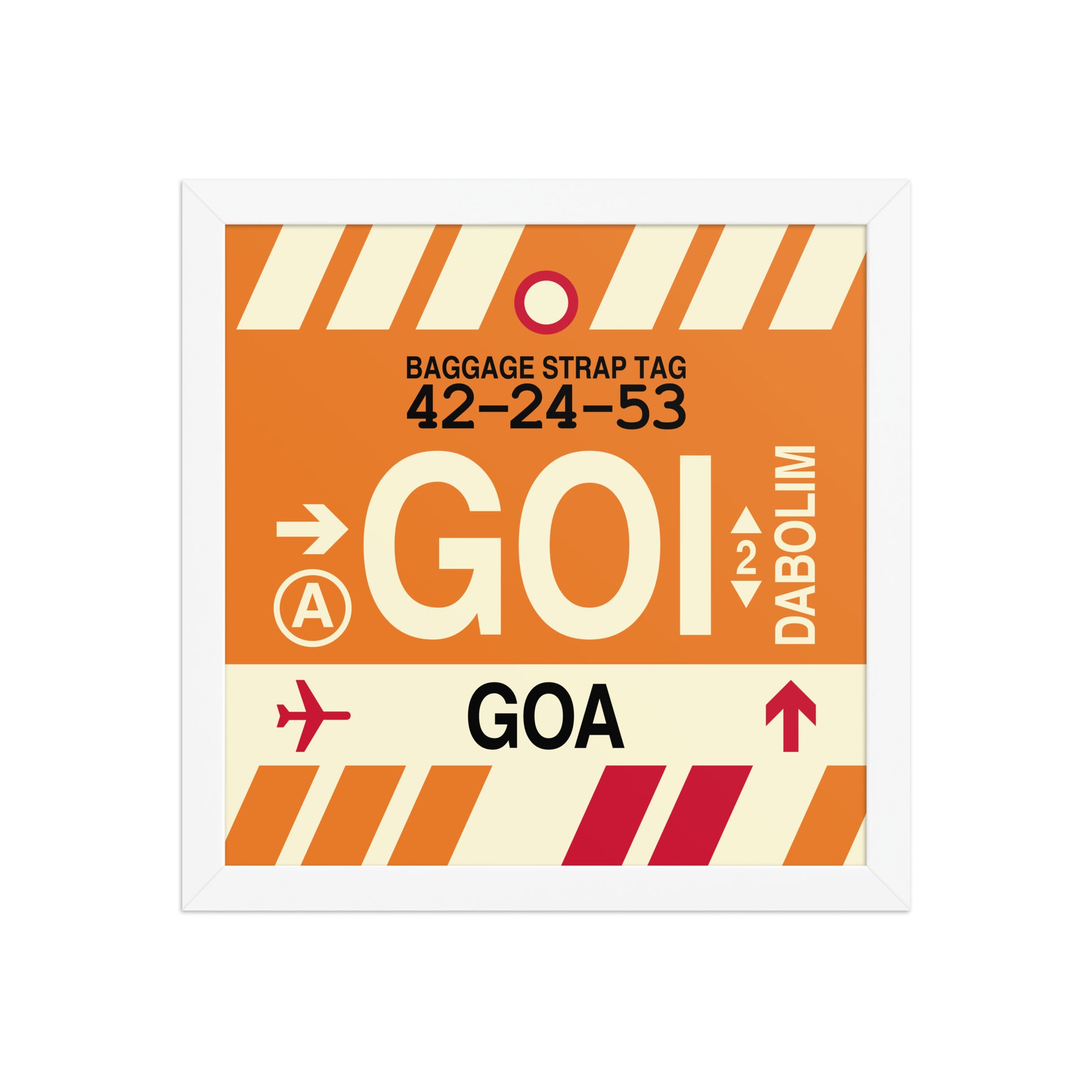 GOI Goa Framed Print • Jet Age Baggage Tag Design • YHM Designs - Image 12