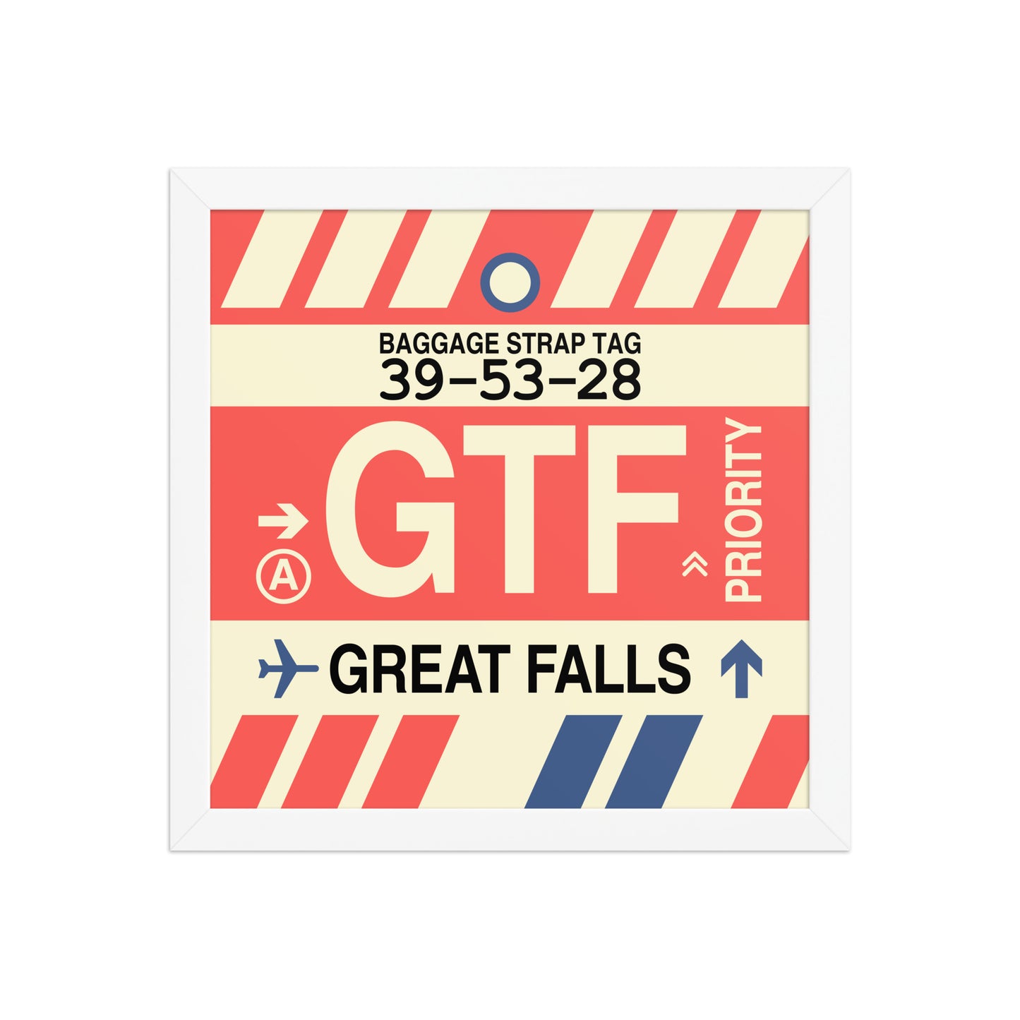 GTF Great Falls Framed Print • Jet Age Baggage Tag Design • YHM Designs - Image 12