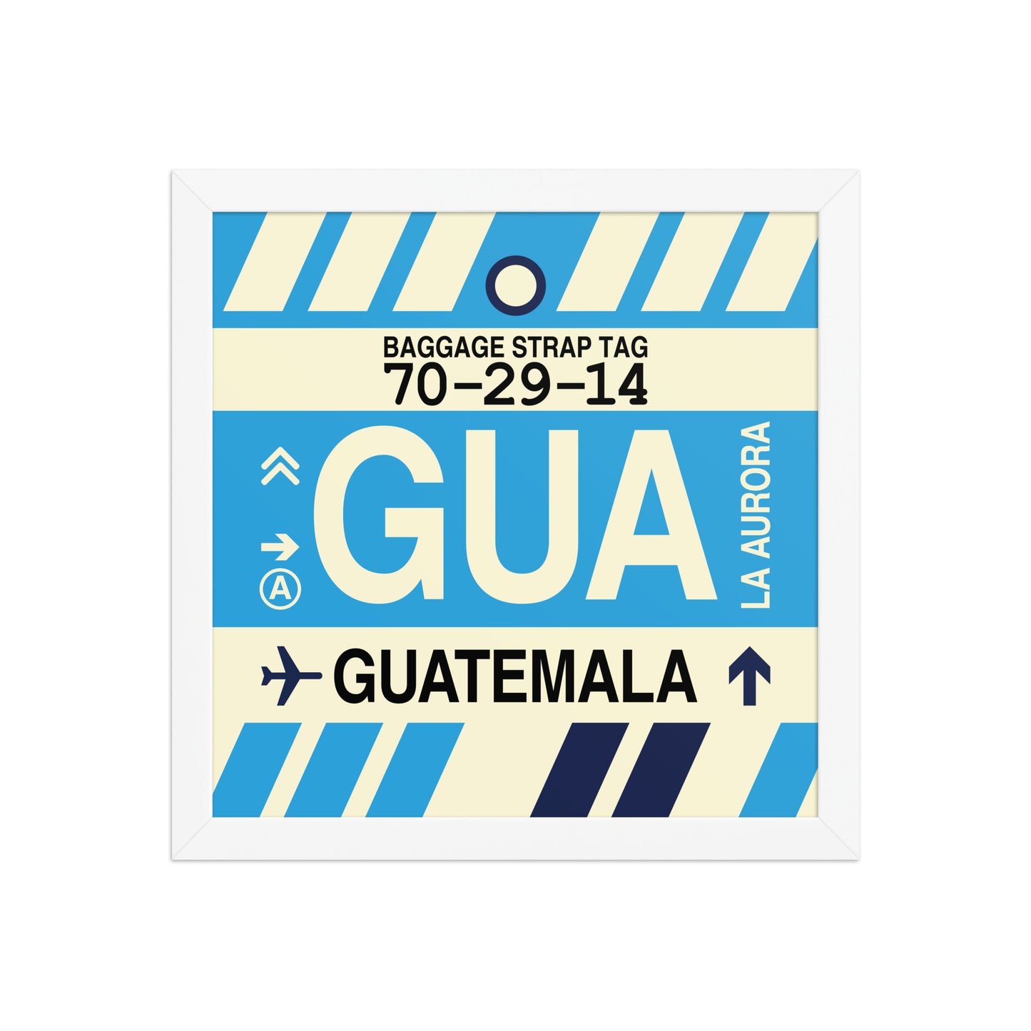 GUA Guatemala City Framed Print • Jet Age Baggage Tag Design • YHM Designs - Image 12