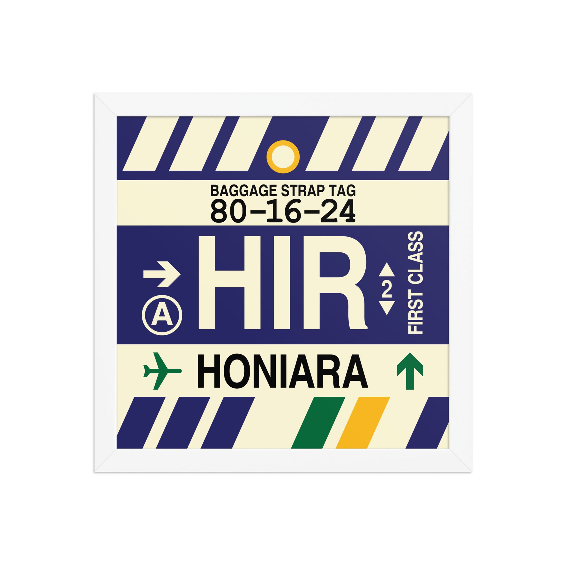 HIR Honiara Framed Print • Jet Age Baggage Tag Design • YHM Designs - Image 12