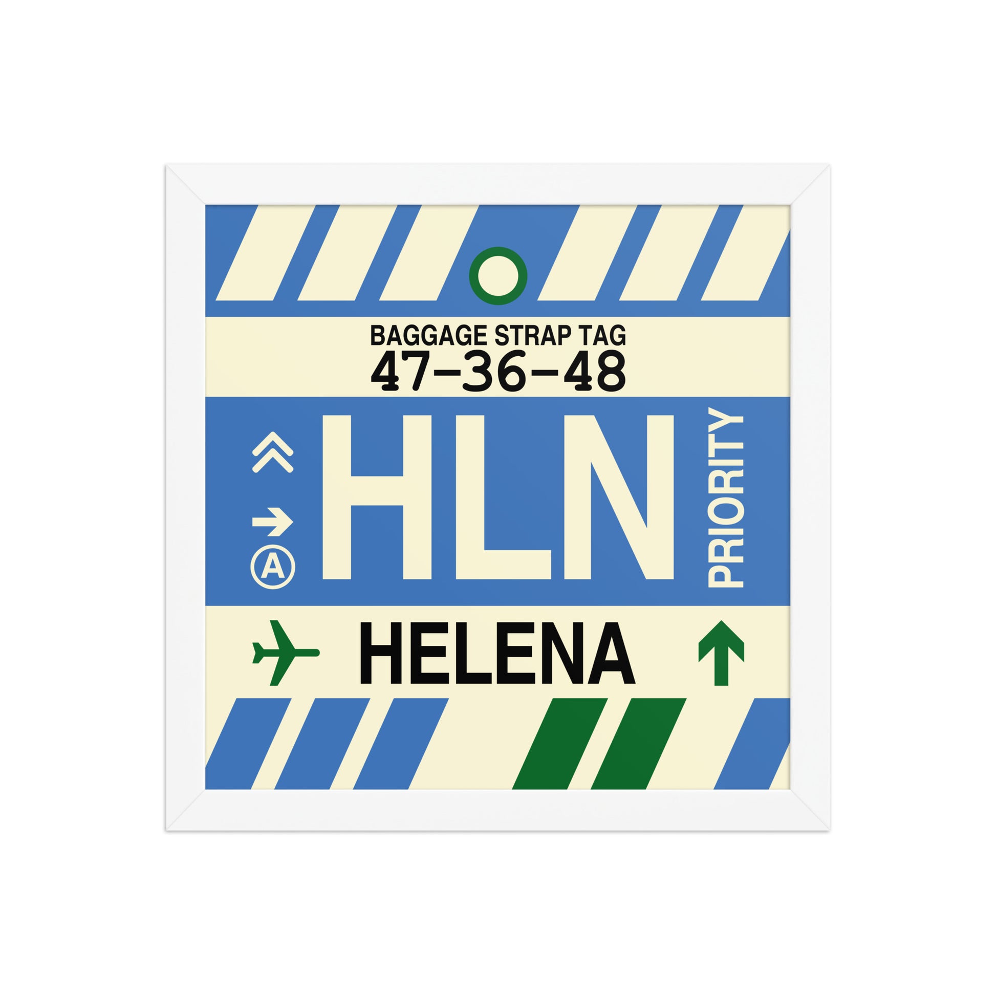 HLN Helena Framed Print • Jet Age Baggage Tag Design • YHM Designs - Image 12