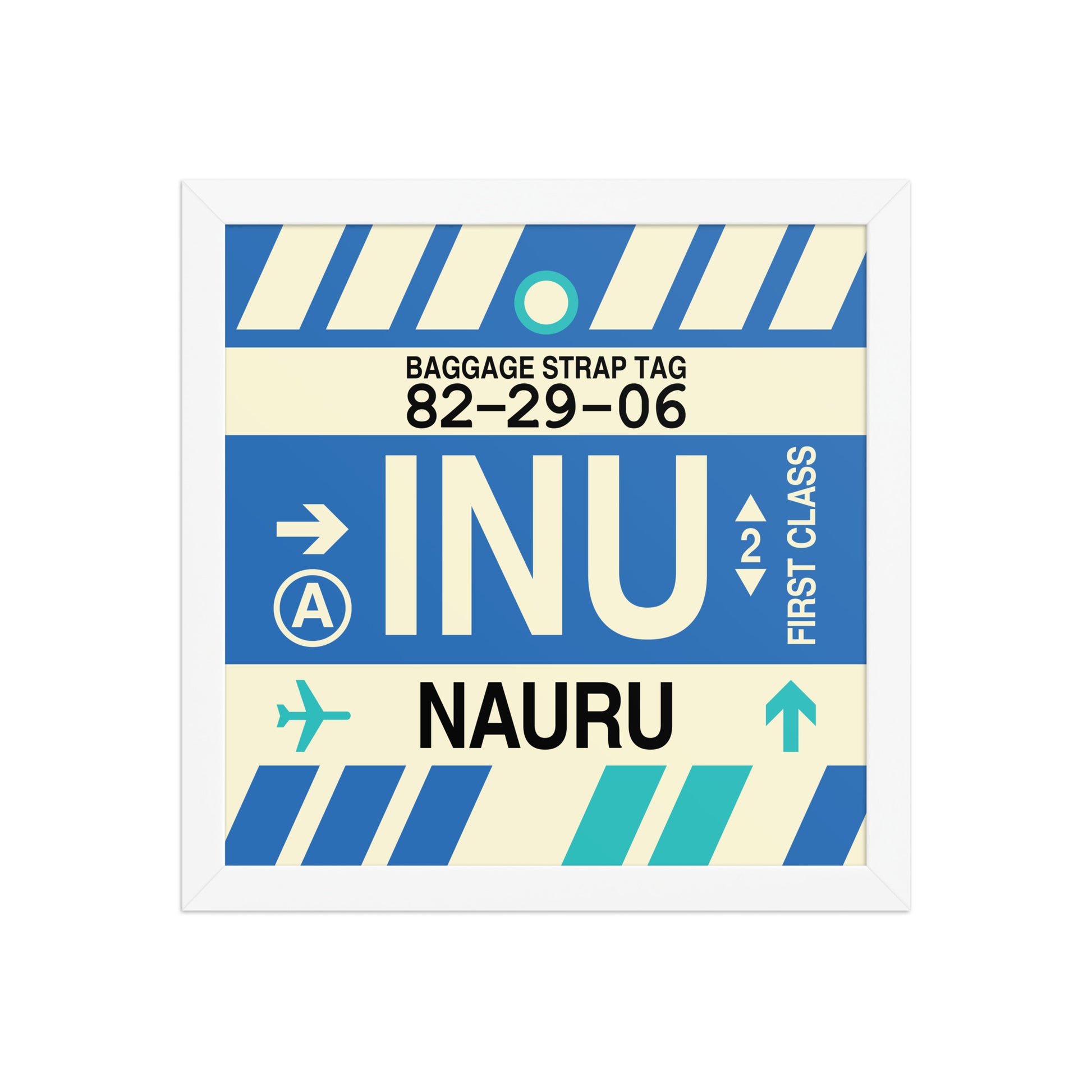 INU Nauru Framed Print • Jet Age Baggage Tag Design • YHM Designs - Image 12
