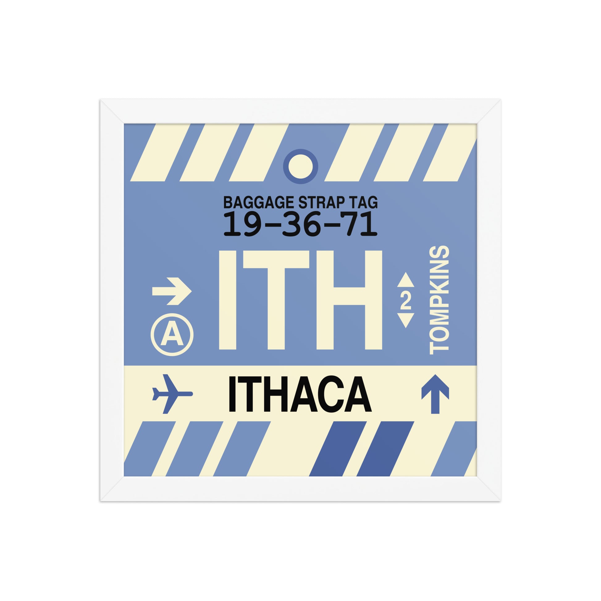 ITH Ithaca Framed Print • Jet Age Baggage Tag Design • YHM Designs - Image 12
