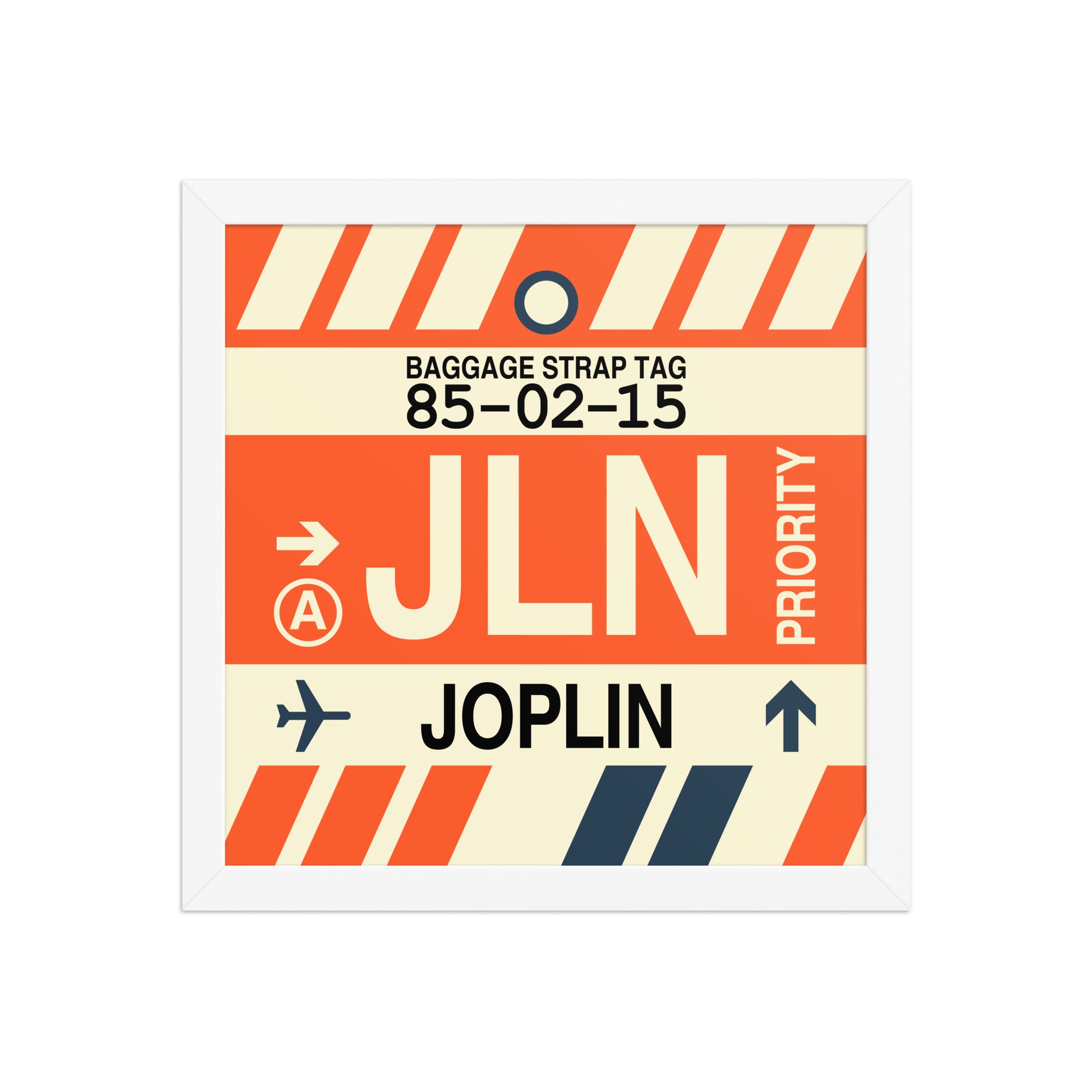 JLN Joplin Framed Print • Jet Age Baggage Tag Design • YHM Designs - Image 12