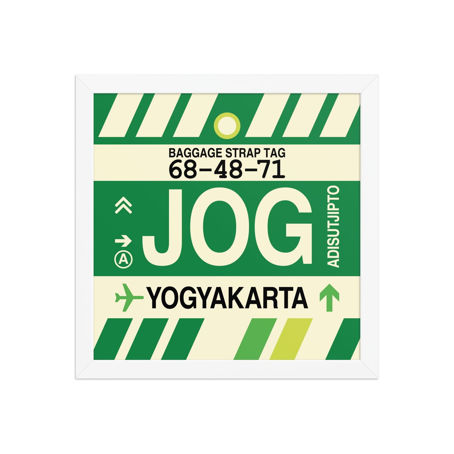 JOG Yogyakarta Framed Print • Jet Age Baggage Tag Design • YHM Designs - Image 12