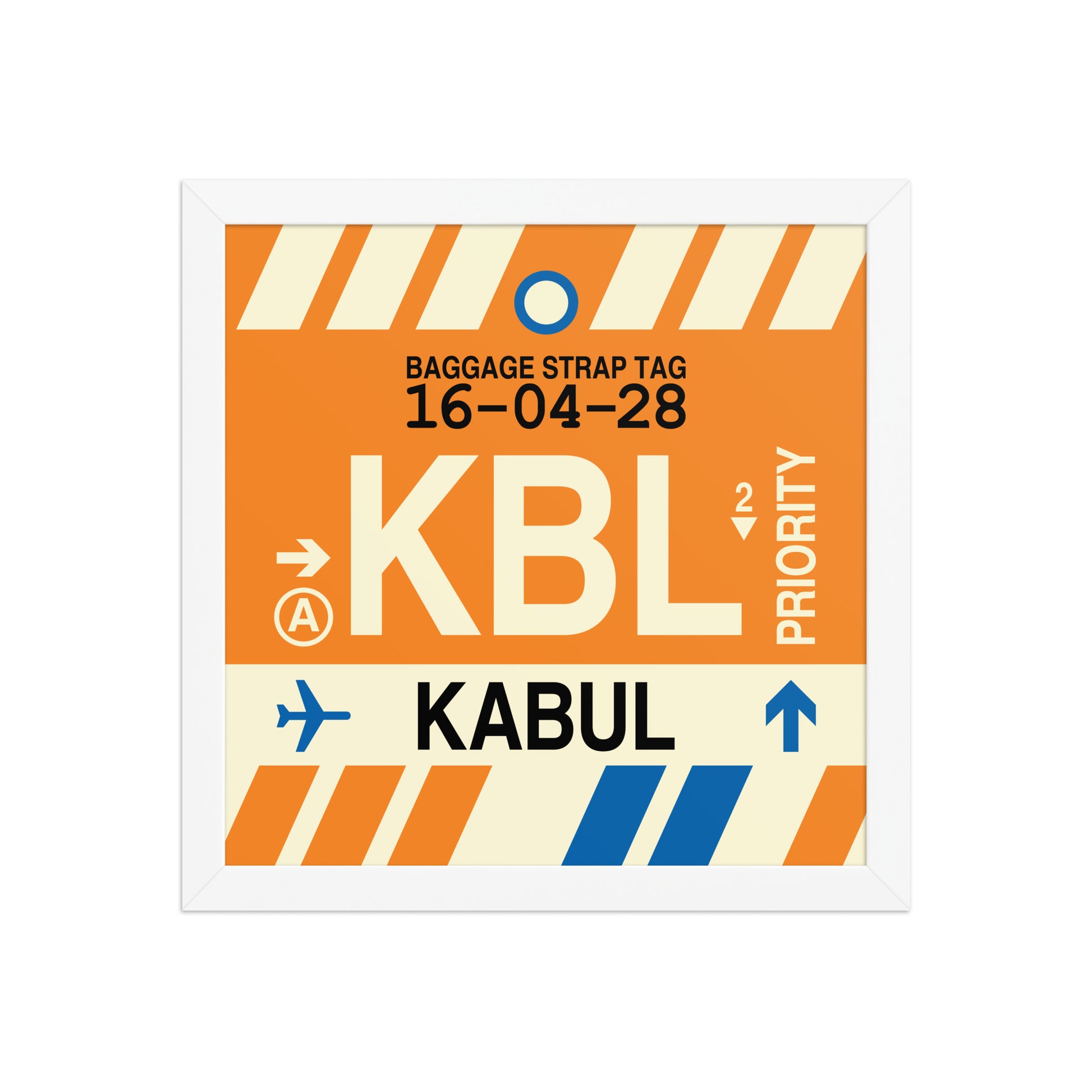 KBL Kabul Framed Print • Jet Age Baggage Tag Design • YHM Designs - Image 12