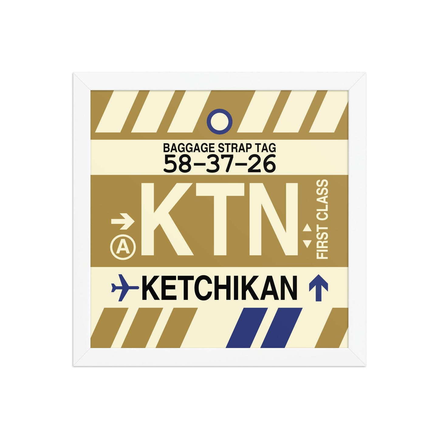 KTN Ketchikan Framed Print • Jet Age Baggage Tag Design • YHM Designs - Image 12