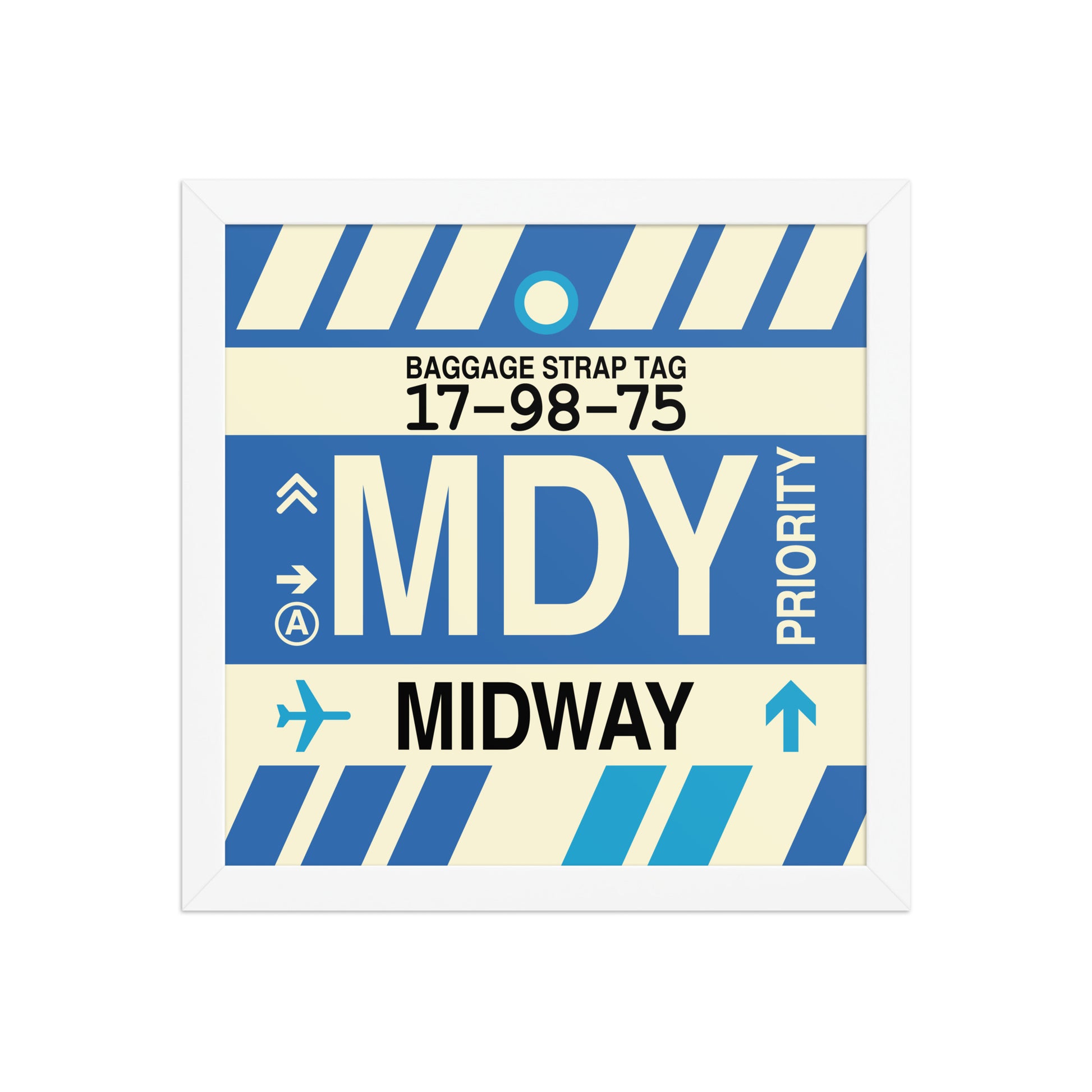 MDY Midway Framed Print • Jet Age Baggage Tag Design • YHM Designs - Image 12