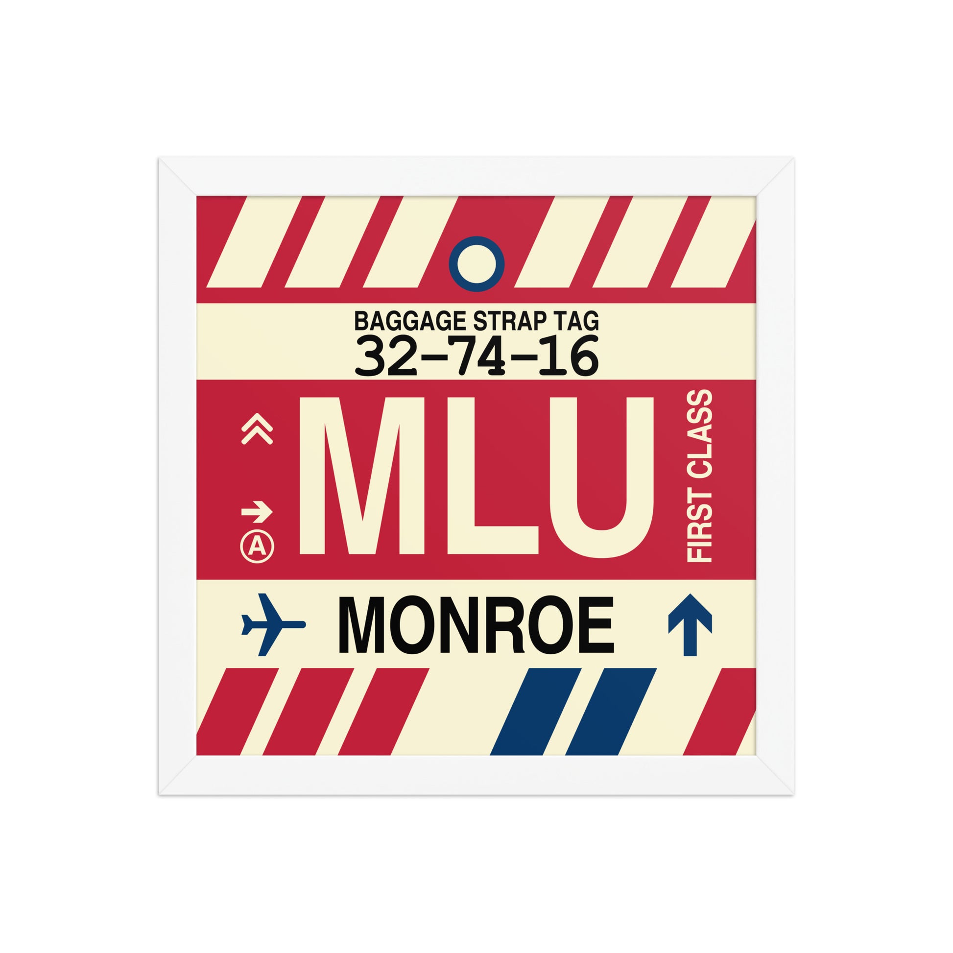 MLU Monroe Framed Print • Jet Age Baggage Tag Design • YHM Designs - Image 12