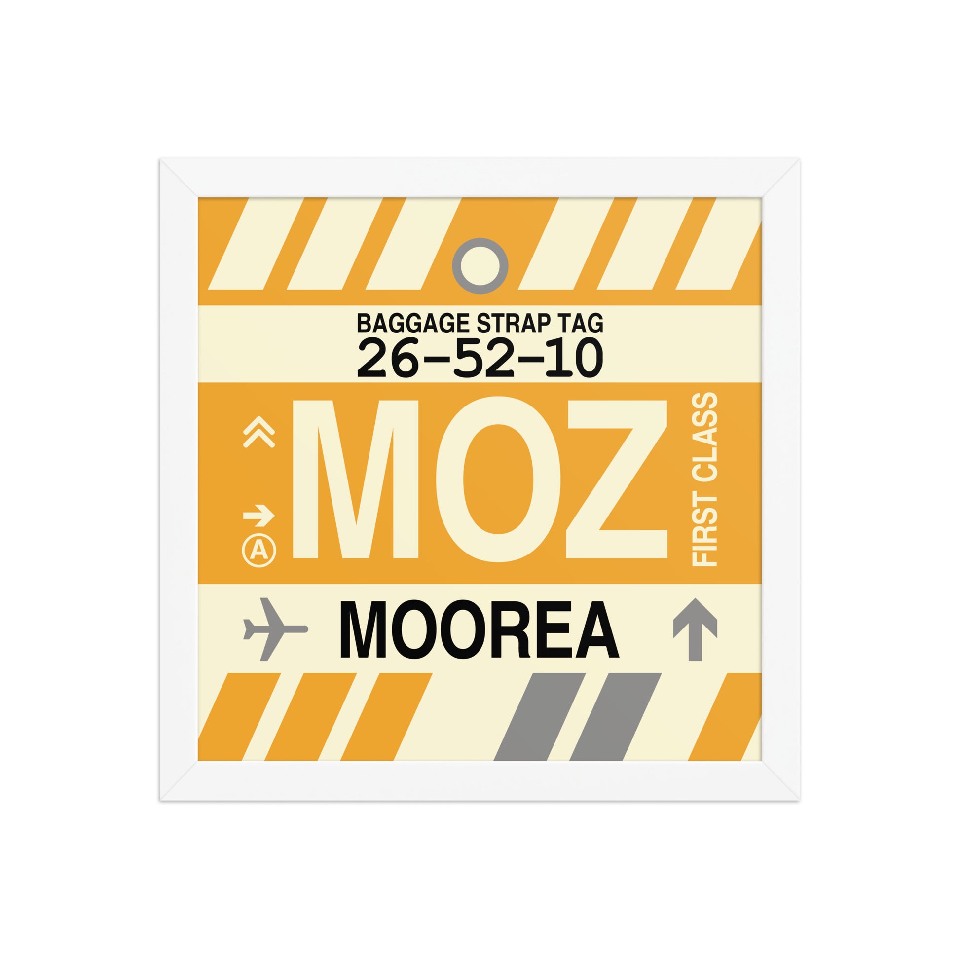 MOZ Moorea Framed Print • Jet Age Baggage Tag Design • YHM Designs - Image 12