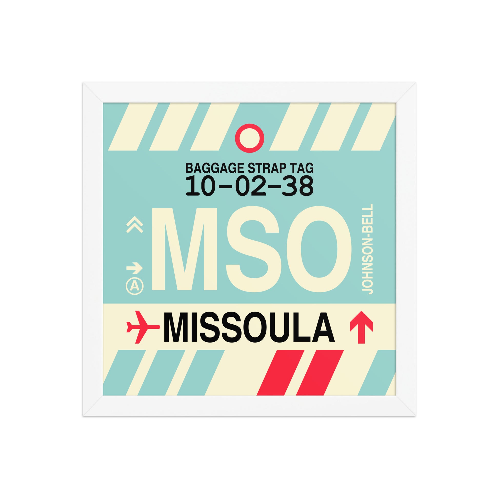 MSO Missoula Framed Print • Jet Age Baggage Tag Design • YHM Designs - Image 12