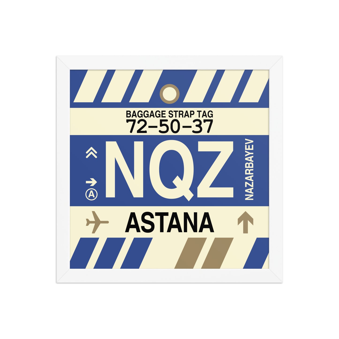 NQZ Astana Framed Print • Jet Age Baggage Tag Design • YHM Designs - Image 12