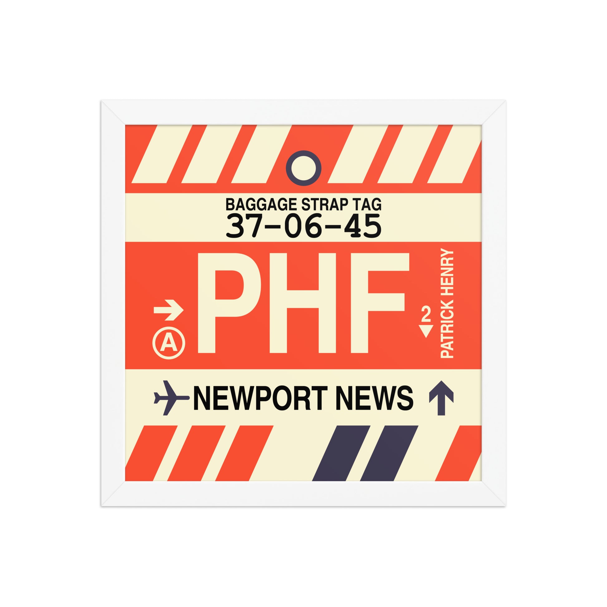 PHF Newport News Framed Print • Jet Age Baggage Tag Design • YHM Designs - Image 12