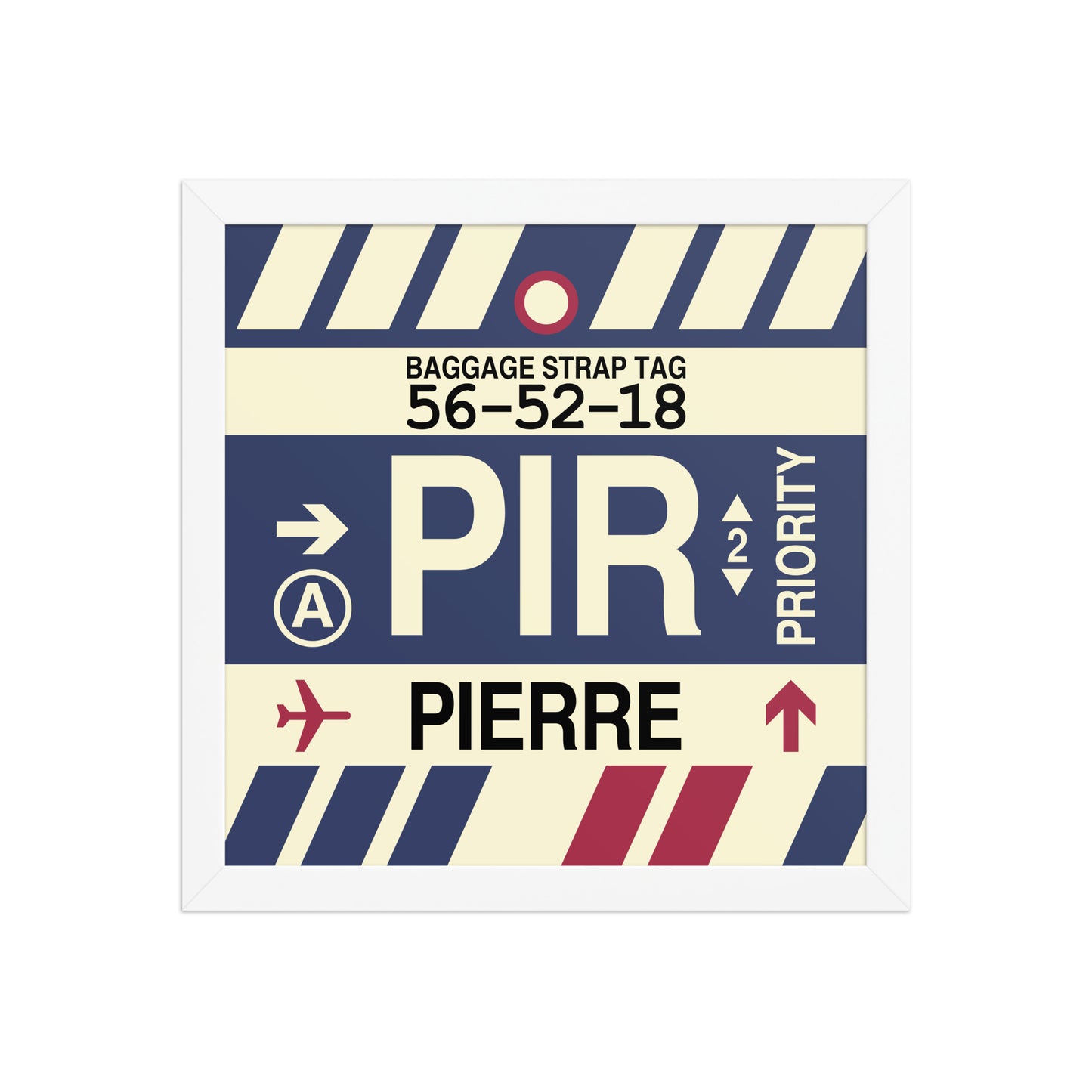 PIR Pierre Framed Print • Jet Age Baggage Tag Design • YHM Designs - Image 12