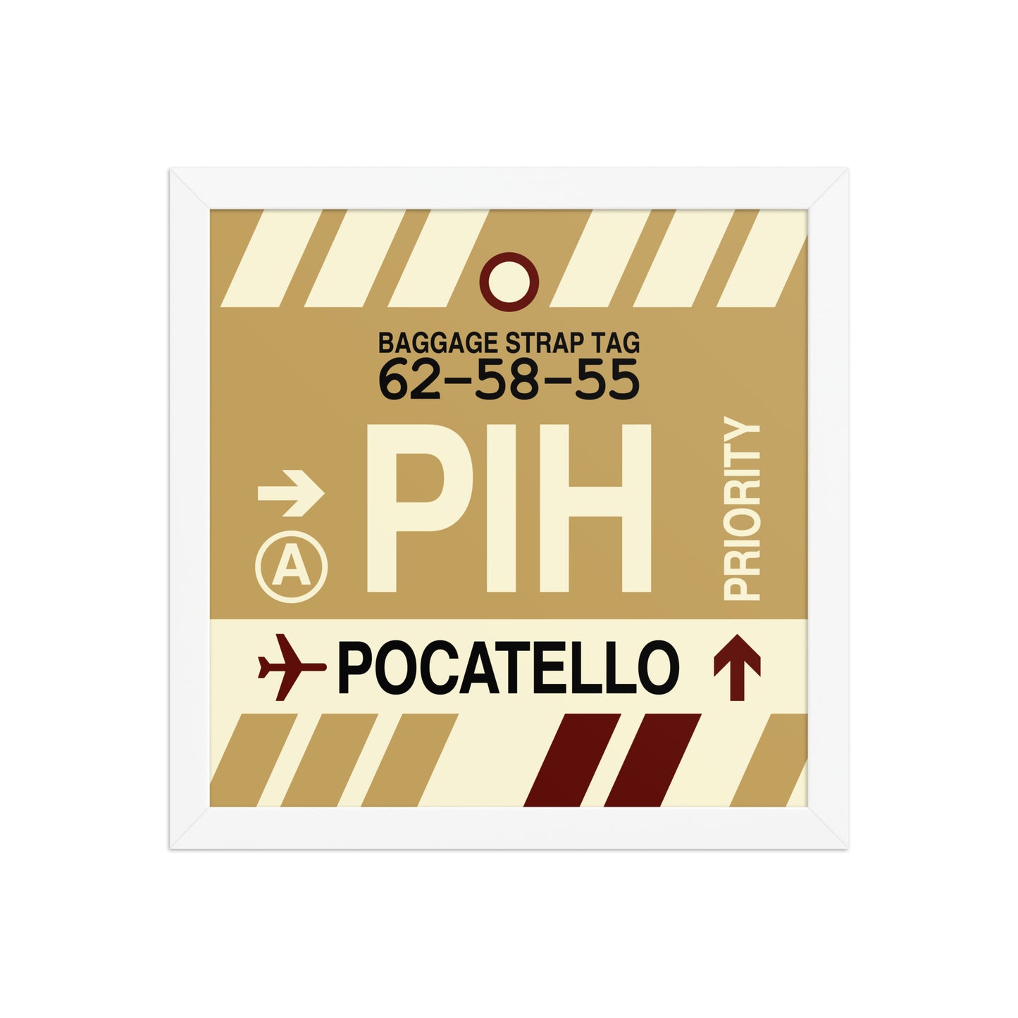 PIH Pocatello Framed Print • Jet Age Baggage Tag Design • YHM Designs - Image 12