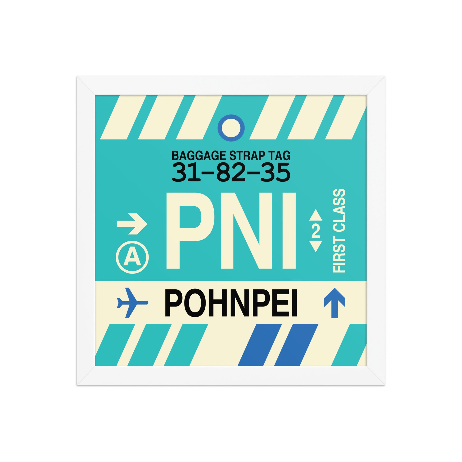 PNI Pohnpei Framed Print • Jet Age Baggage Tag Design • YHM Designs - Image 12