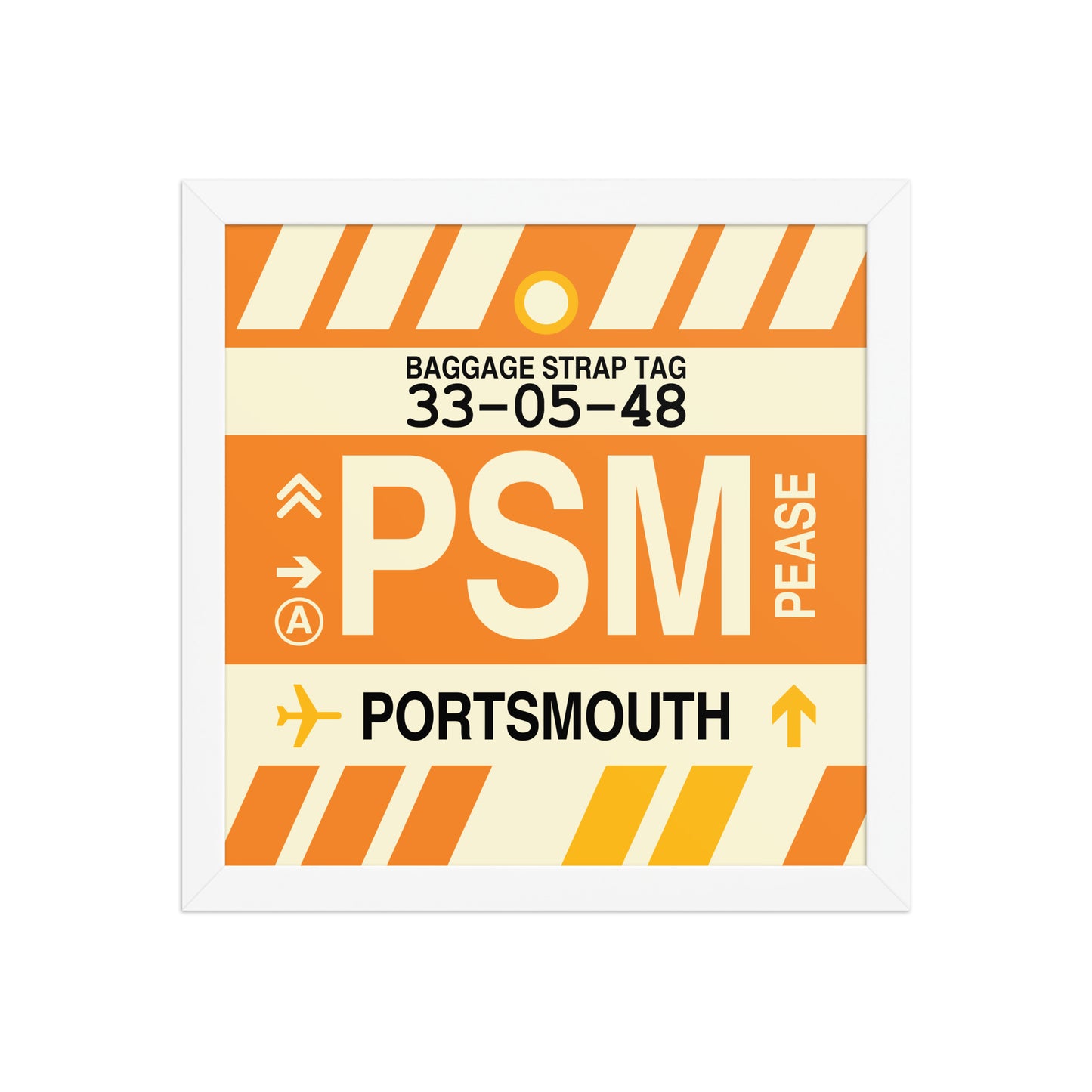 PSM Portsmouth Framed Print • Jet Age Baggage Tag Design • YHM Designs - Image 12