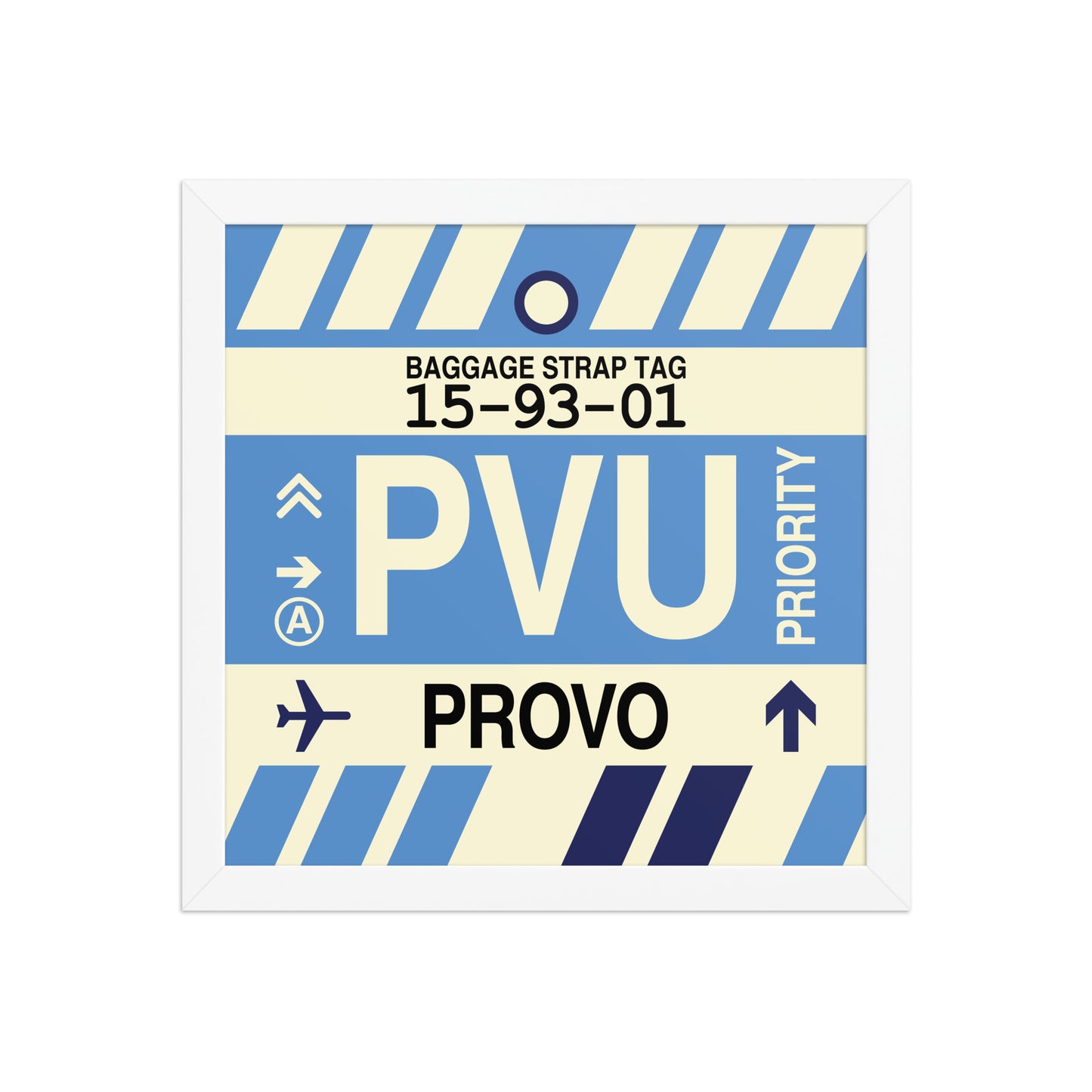 PVU Provo Framed Print • Jet Age Baggage Tag Design • YHM Designs - Image 12