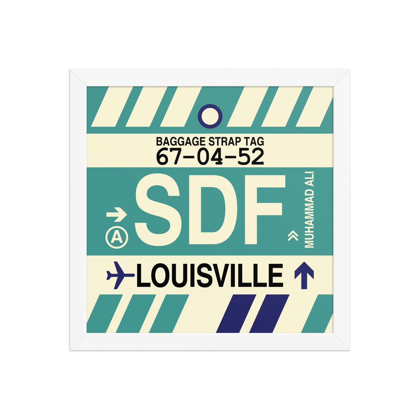 SDF Louisville Framed Print • Jet Age Baggage Tag Design • YHM Designs - Image 12