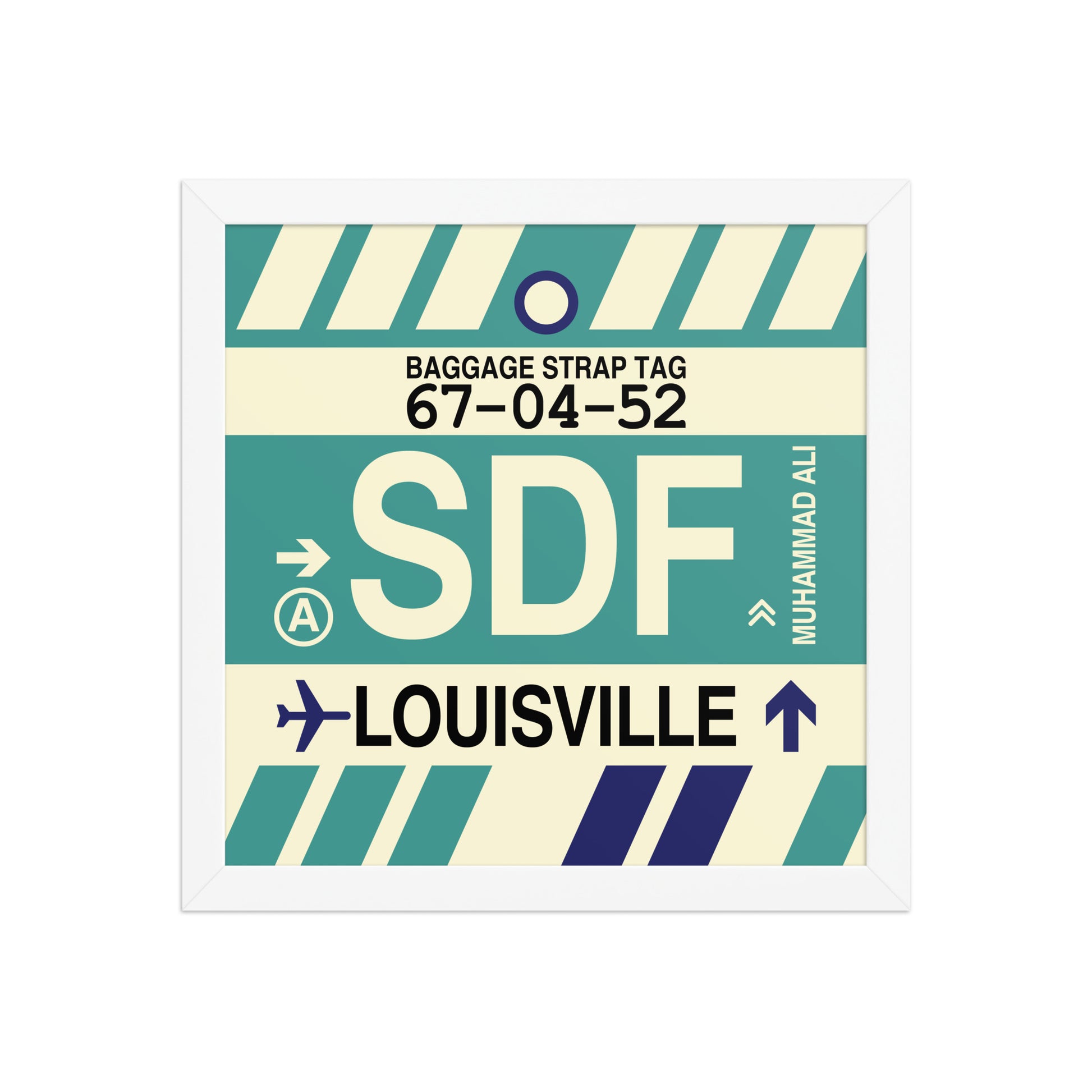 SDF Louisville Framed Print • Jet Age Baggage Tag Design • YHM Designs - Image 12
