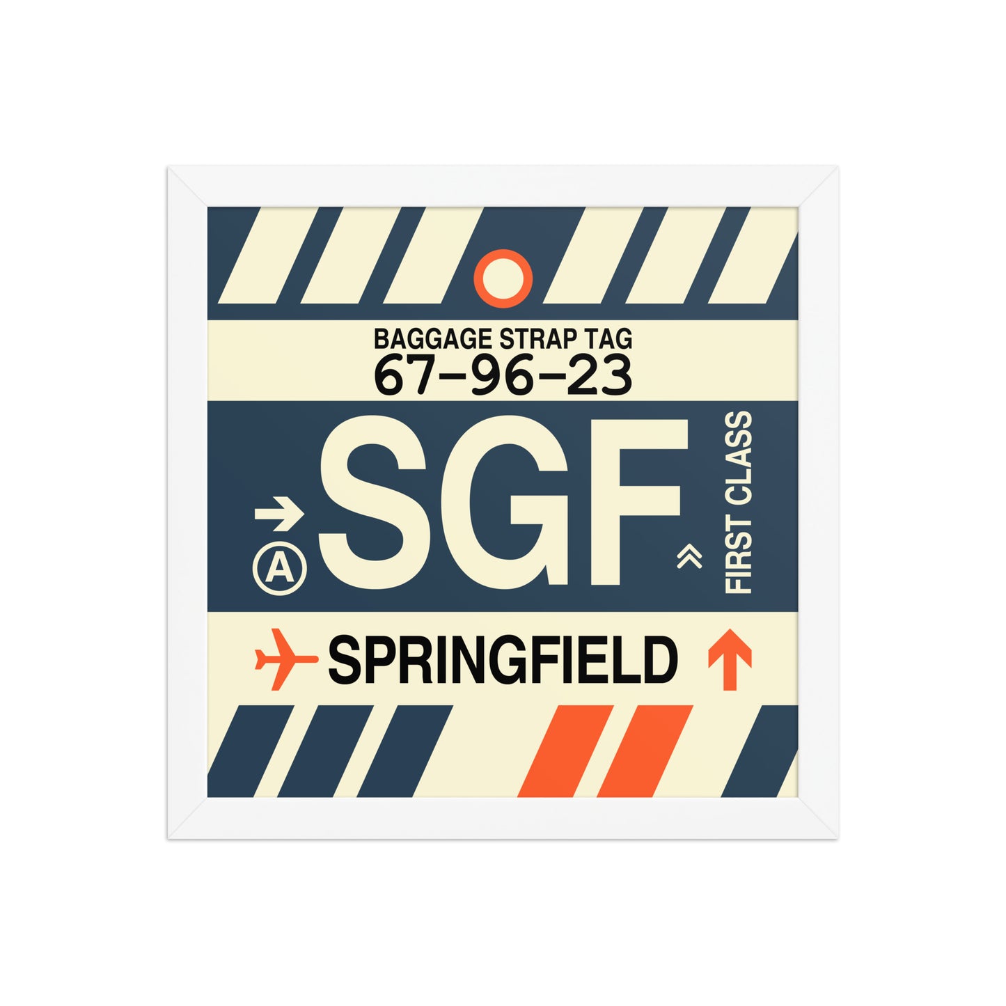 SGF Springfield Framed Print • Jet Age Baggage Tag Design • YHM Designs - Image 12