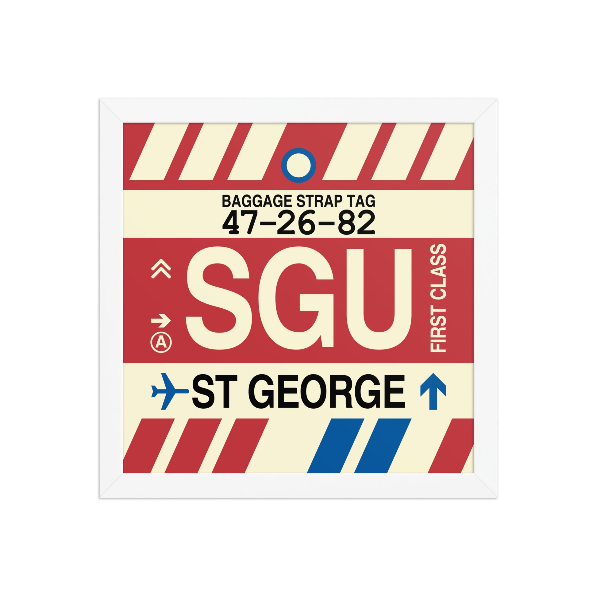 SGU St. George Framed Print • Jet Age Baggage Tag Design • YHM Designs - Image 12