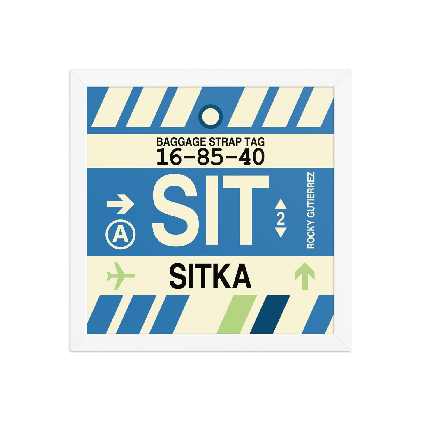 SIT Sitka Framed Print • Jet Age Baggage Tag Design • YHM Designs - Image 12