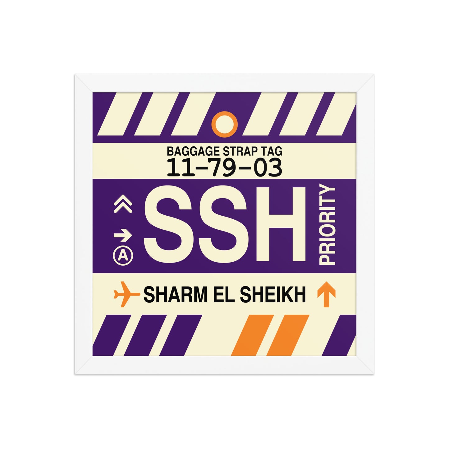 SSH Sharm el-Sheikh Framed Print • Jet Age Baggage Tag Design • YHM Designs - Image 12