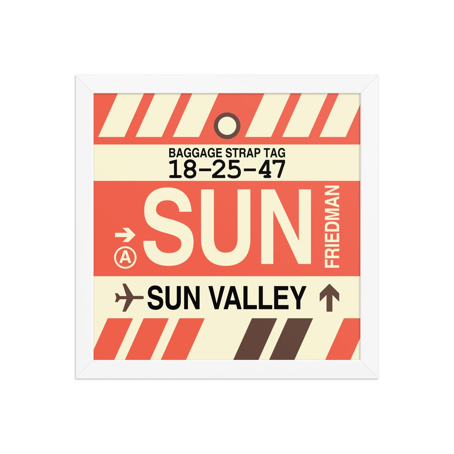 SUN Sun Valley Framed Print • Jet Age Baggage Tag Design • YHM Designs - Image 12