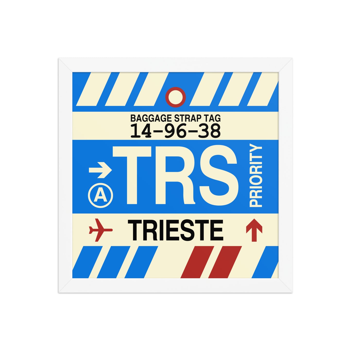 TRS Trieste Framed Print • Jet Age Baggage Tag Design • YHM Designs - Image 12