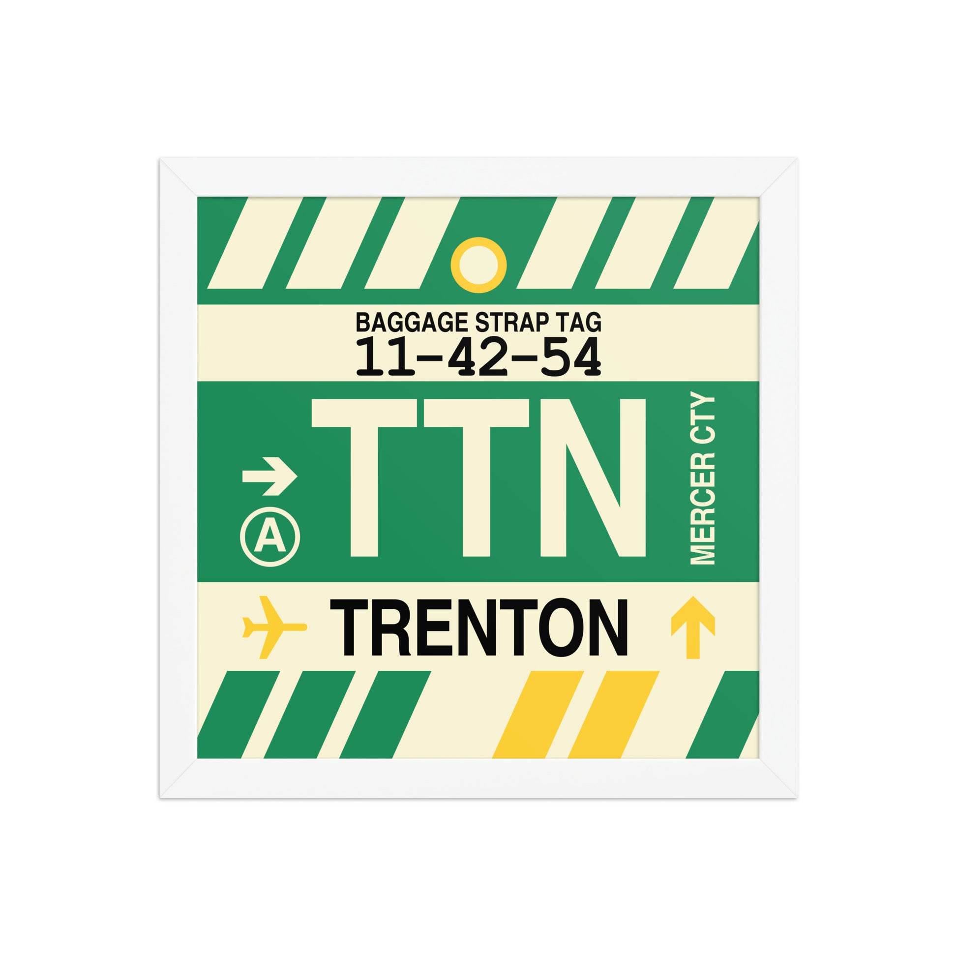 TTN Trenton Framed Print • Jet Age Baggage Tag Design • YHM Designs - Image 12