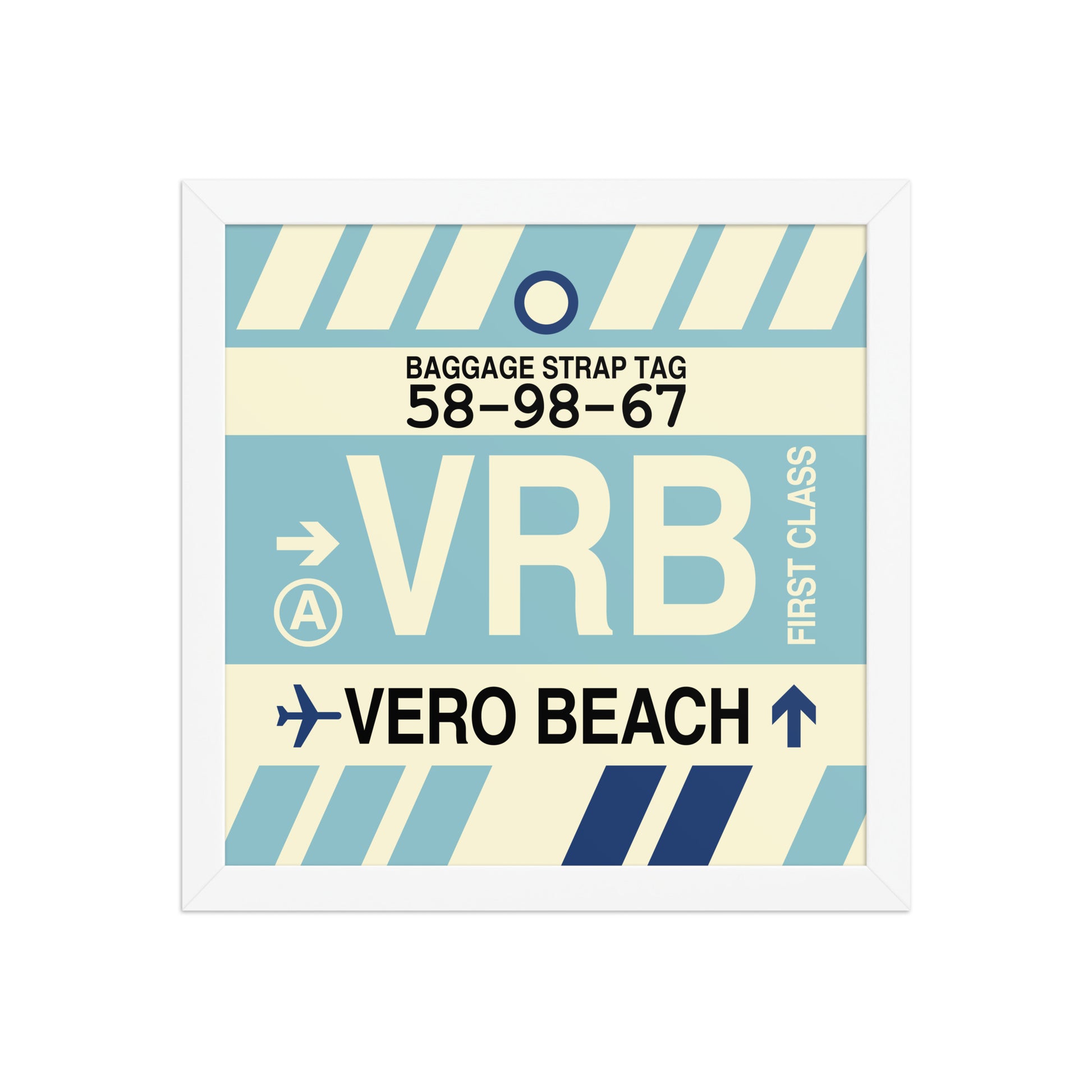 VRB Vero Beach Framed Print • Jet Age Baggage Tag Design • YHM Designs - Image 12