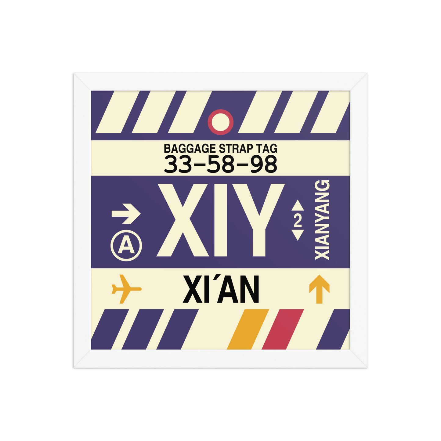 XIY Xi'an Framed Print • Jet Age Baggage Tag Design • YHM Designs - Image 12